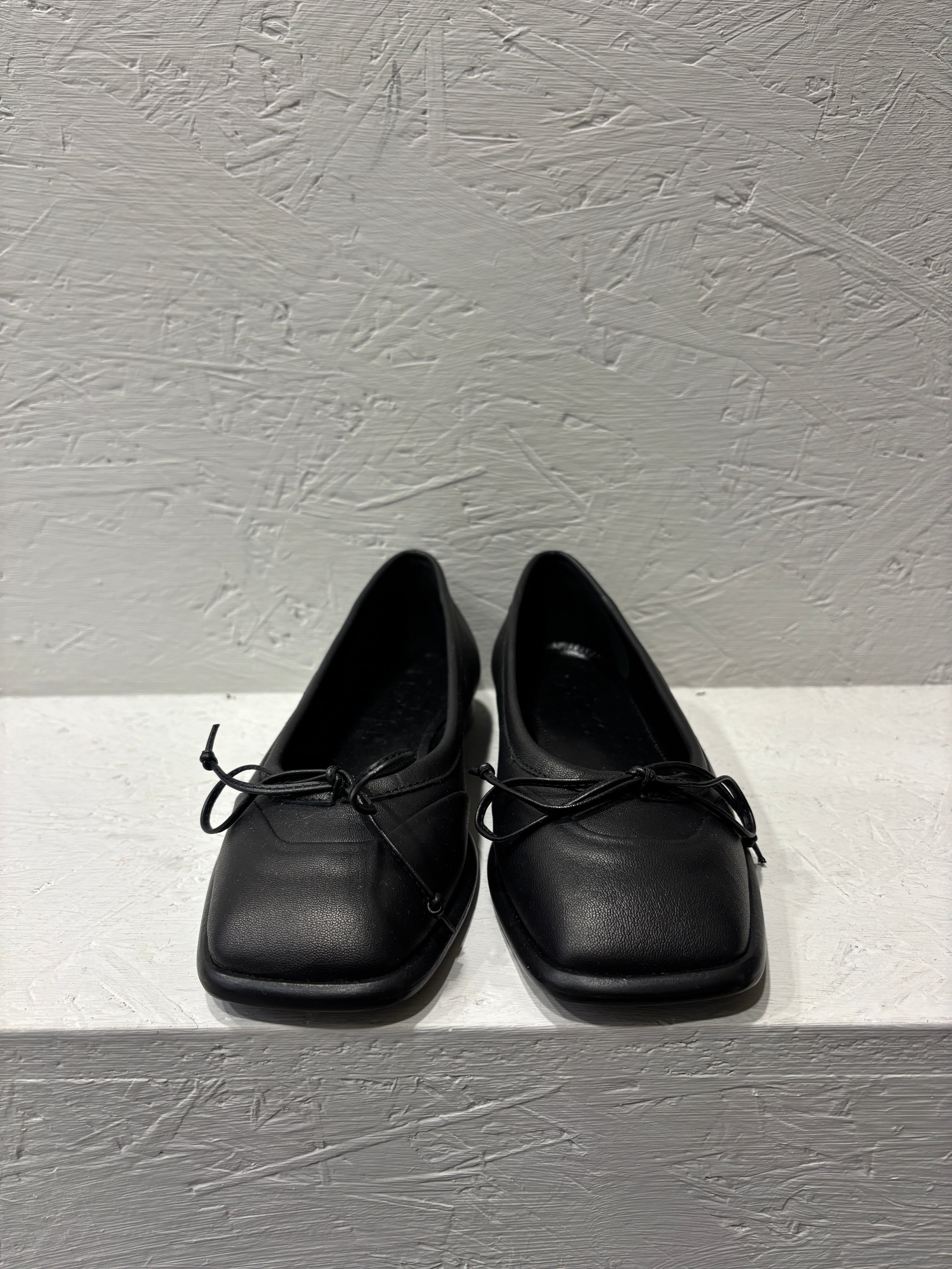 Ballerina punta quadrata nero