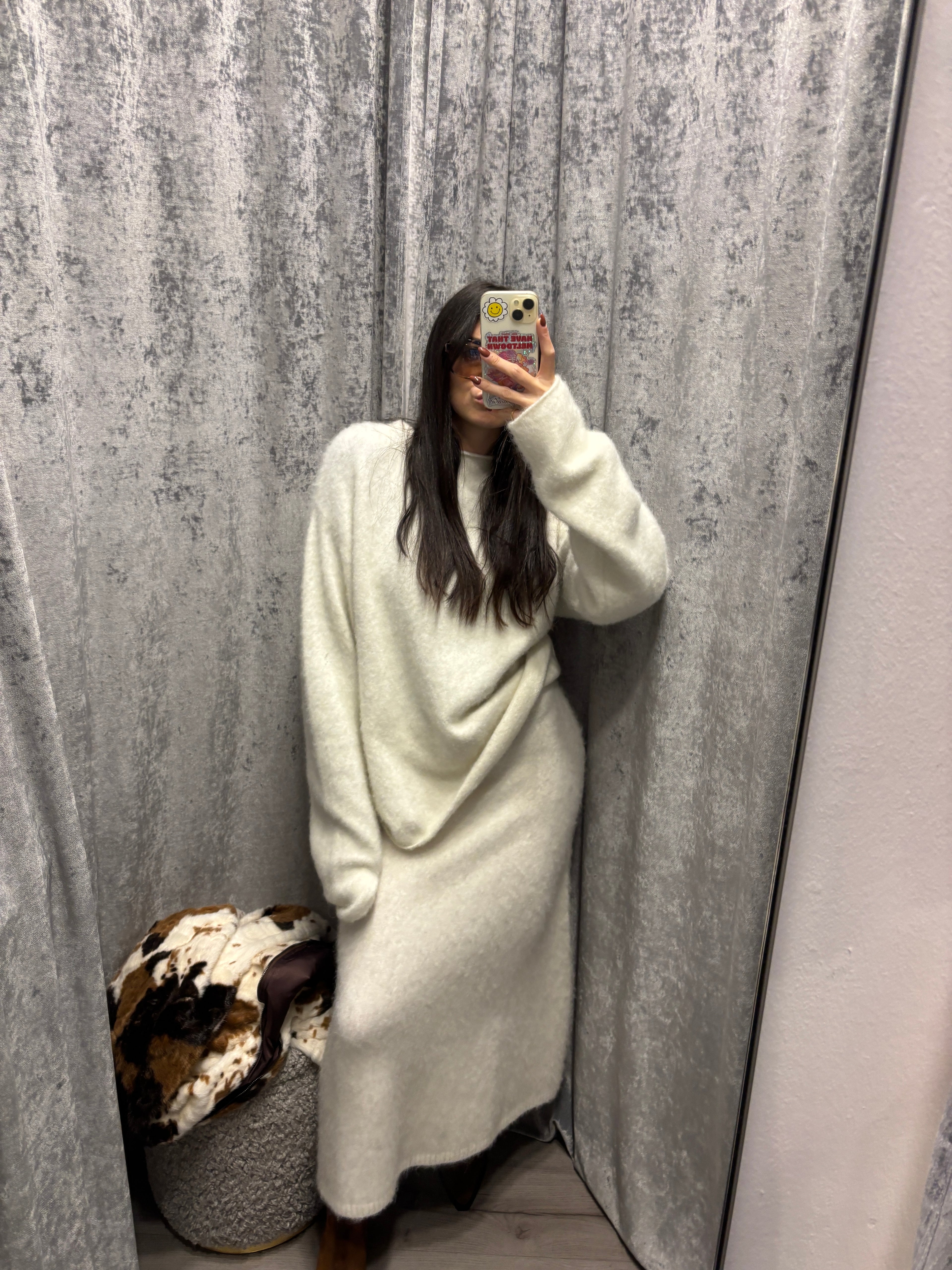 Maglia scollo a barca in alpaca