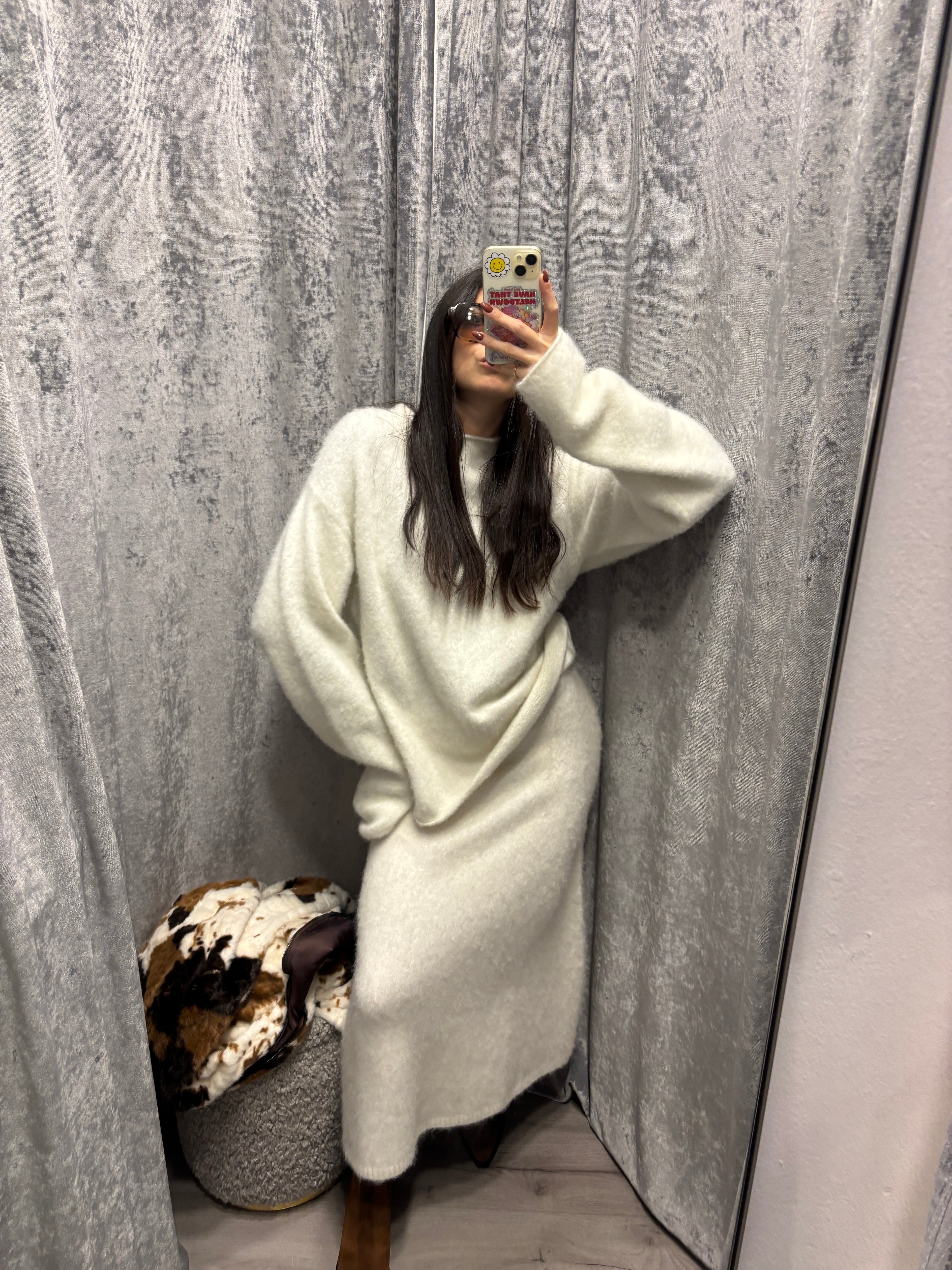 Gonna in maglia svasata