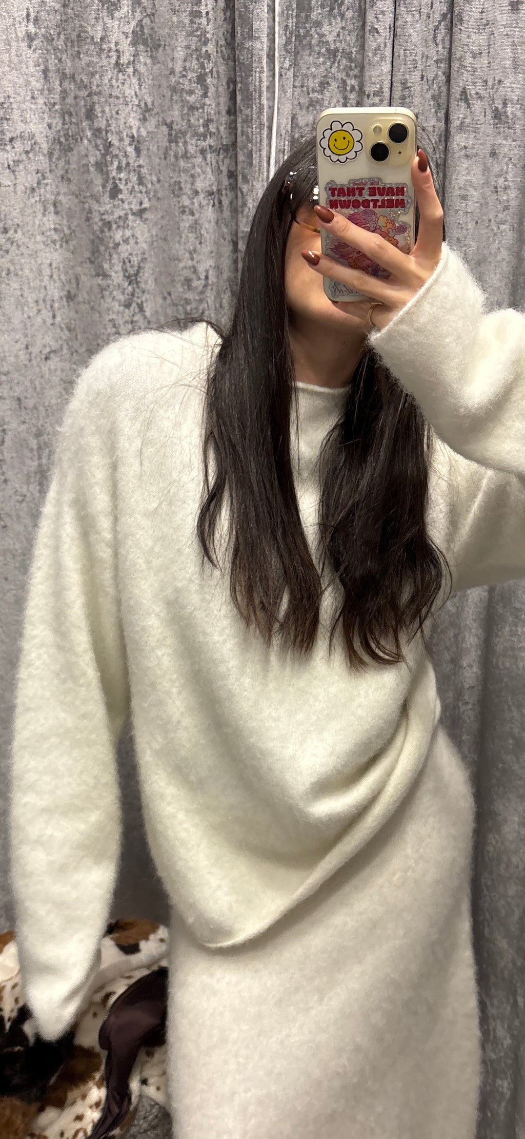 Maglia scollo a barca in alpaca