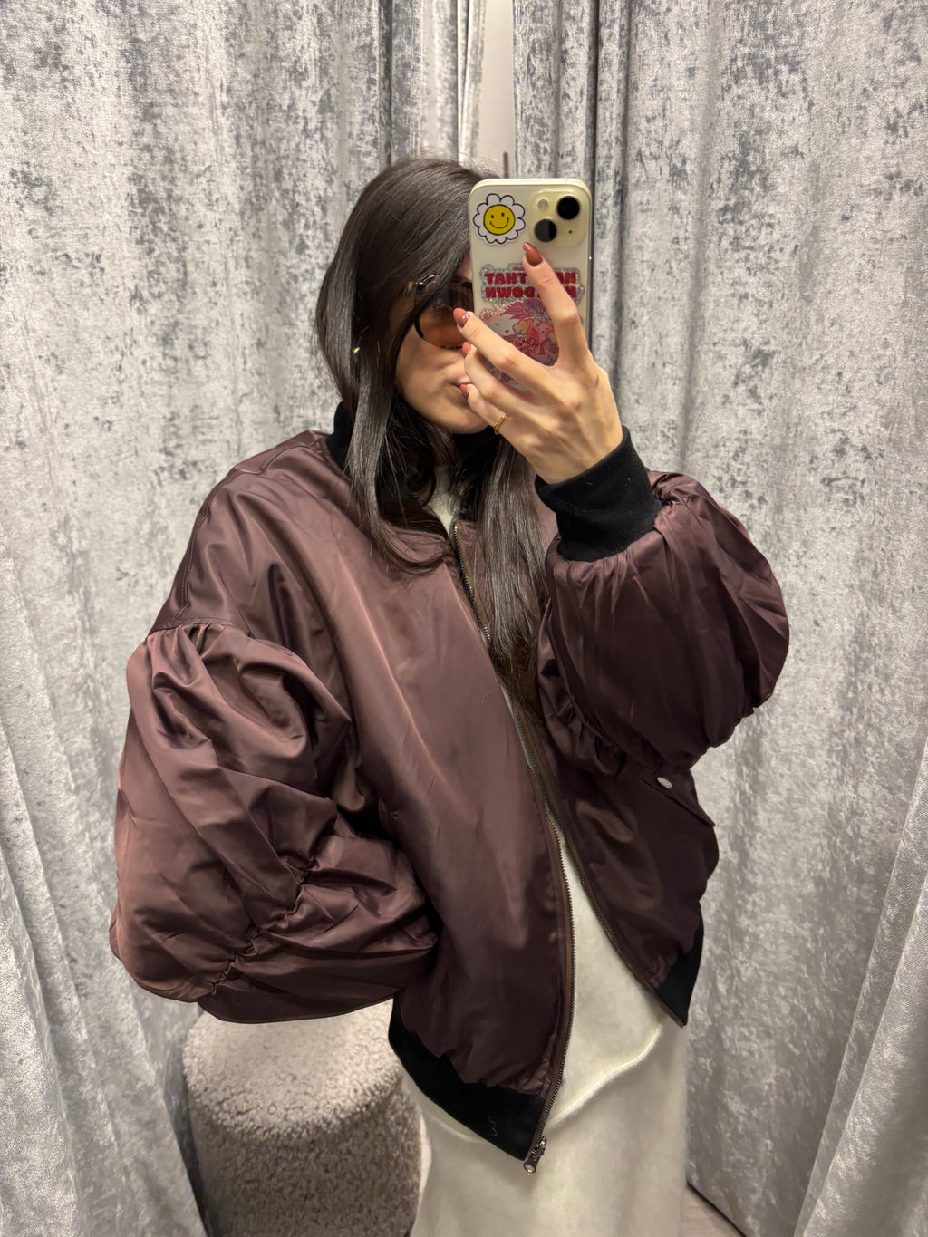 Bomber reversibile ecopelliccia muccato