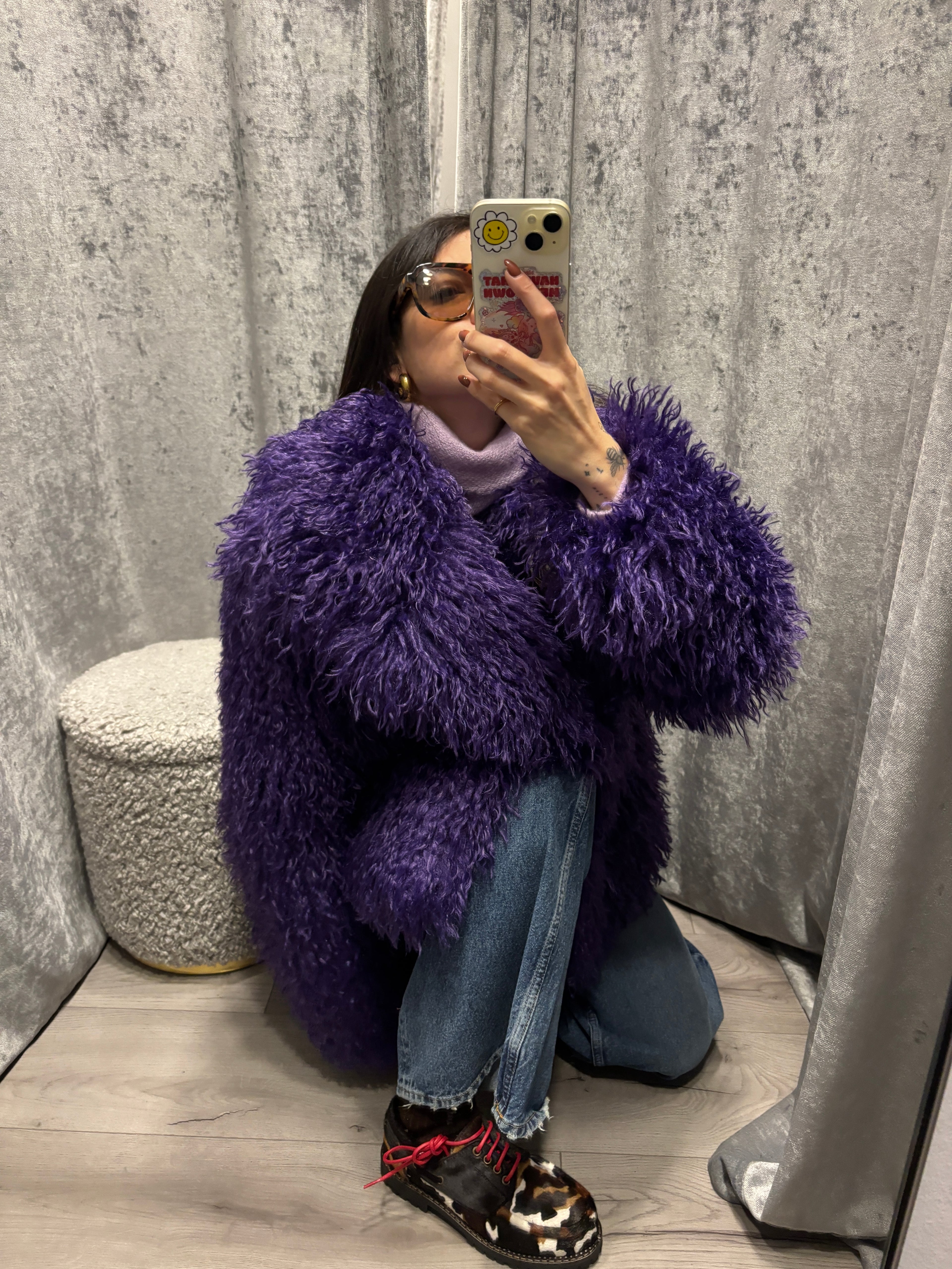 Pelliccia in ecomongolia violet