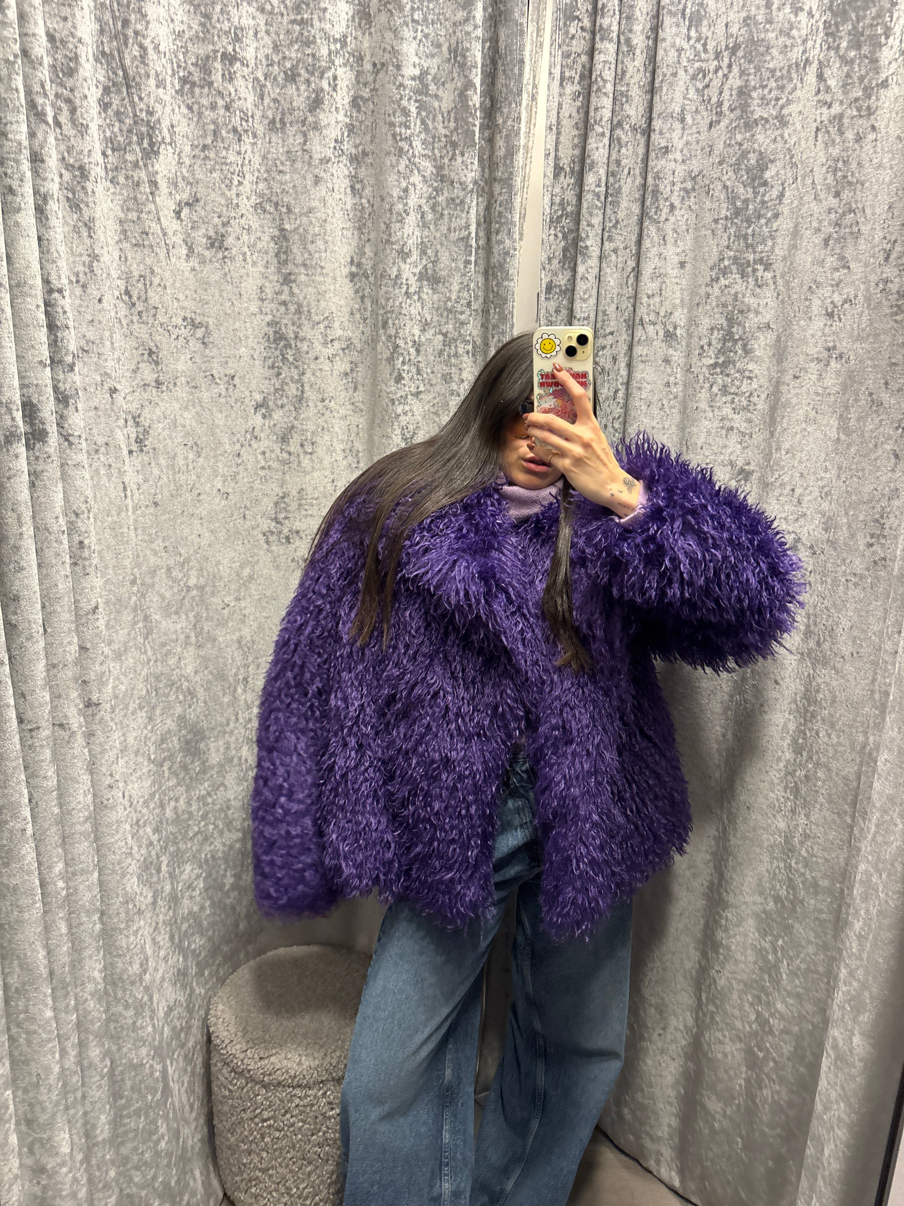 Pelliccia in ecomongolia violet