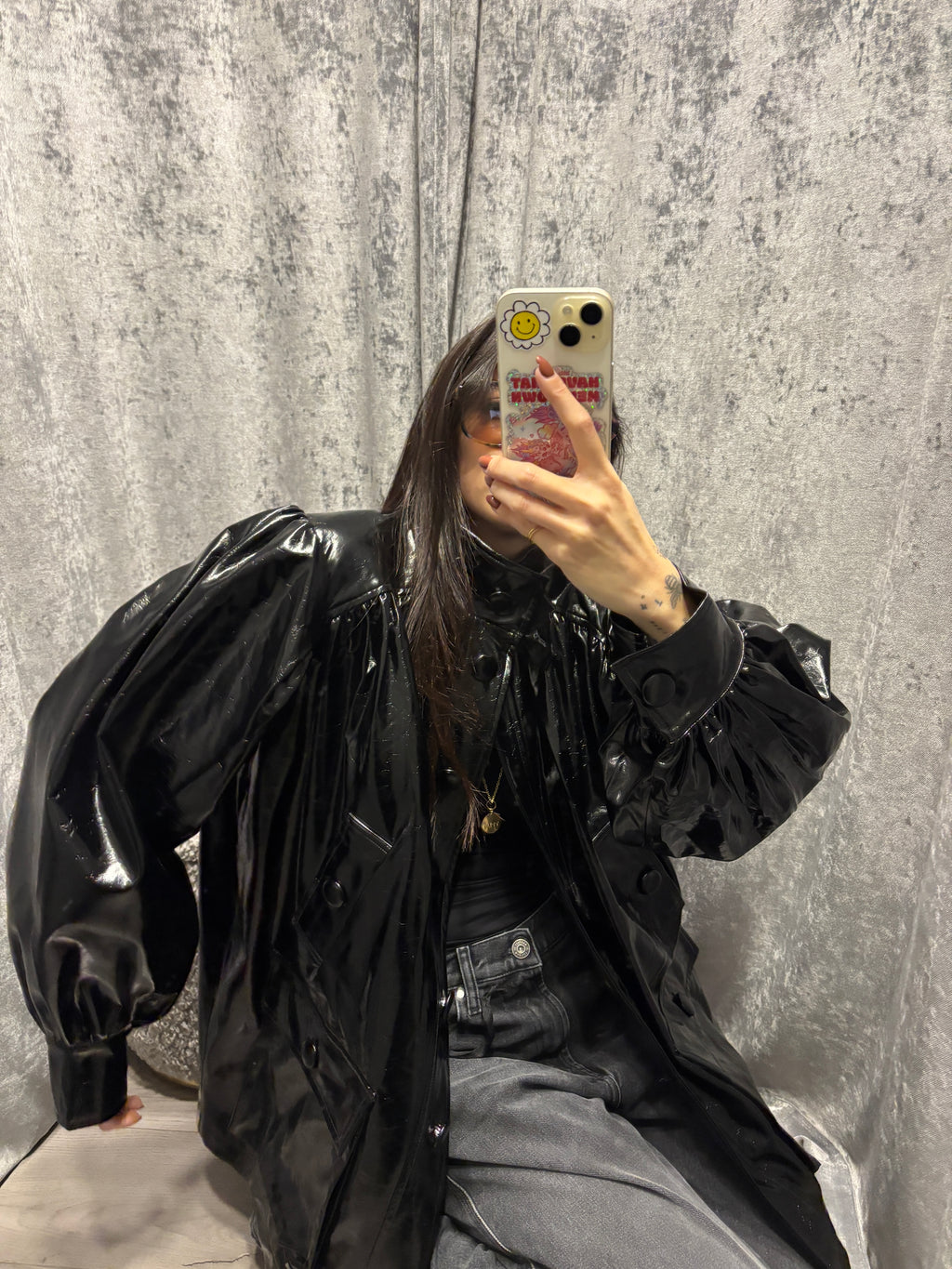 Giacca lavorata in vinile