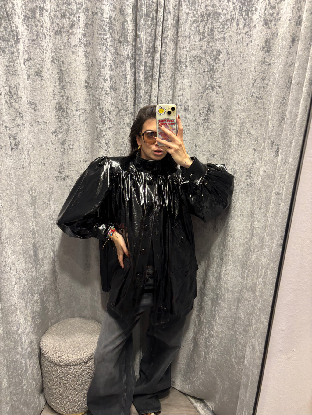 Giacca lavorata in vinile