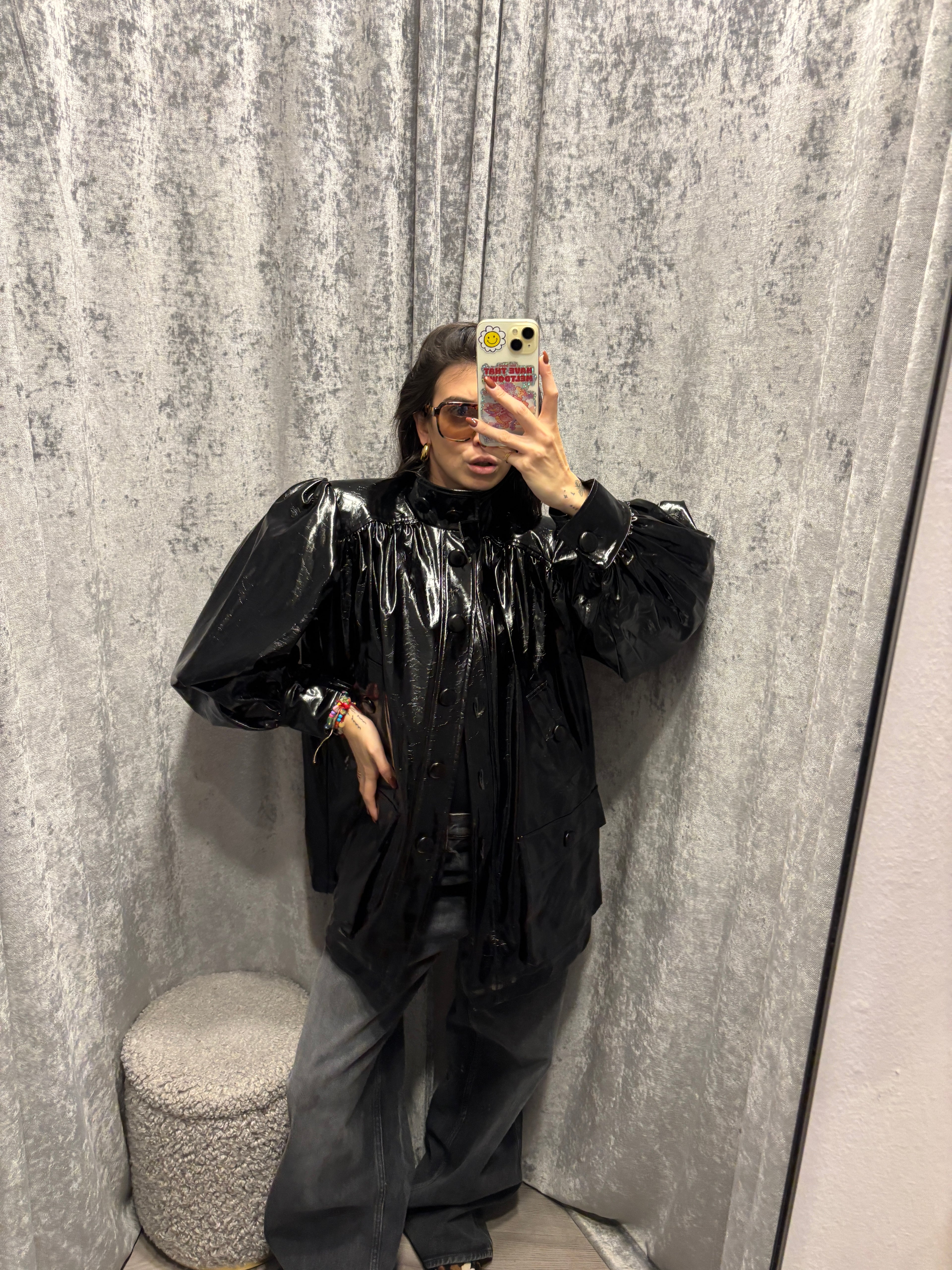 Giacca lavorata in vinile