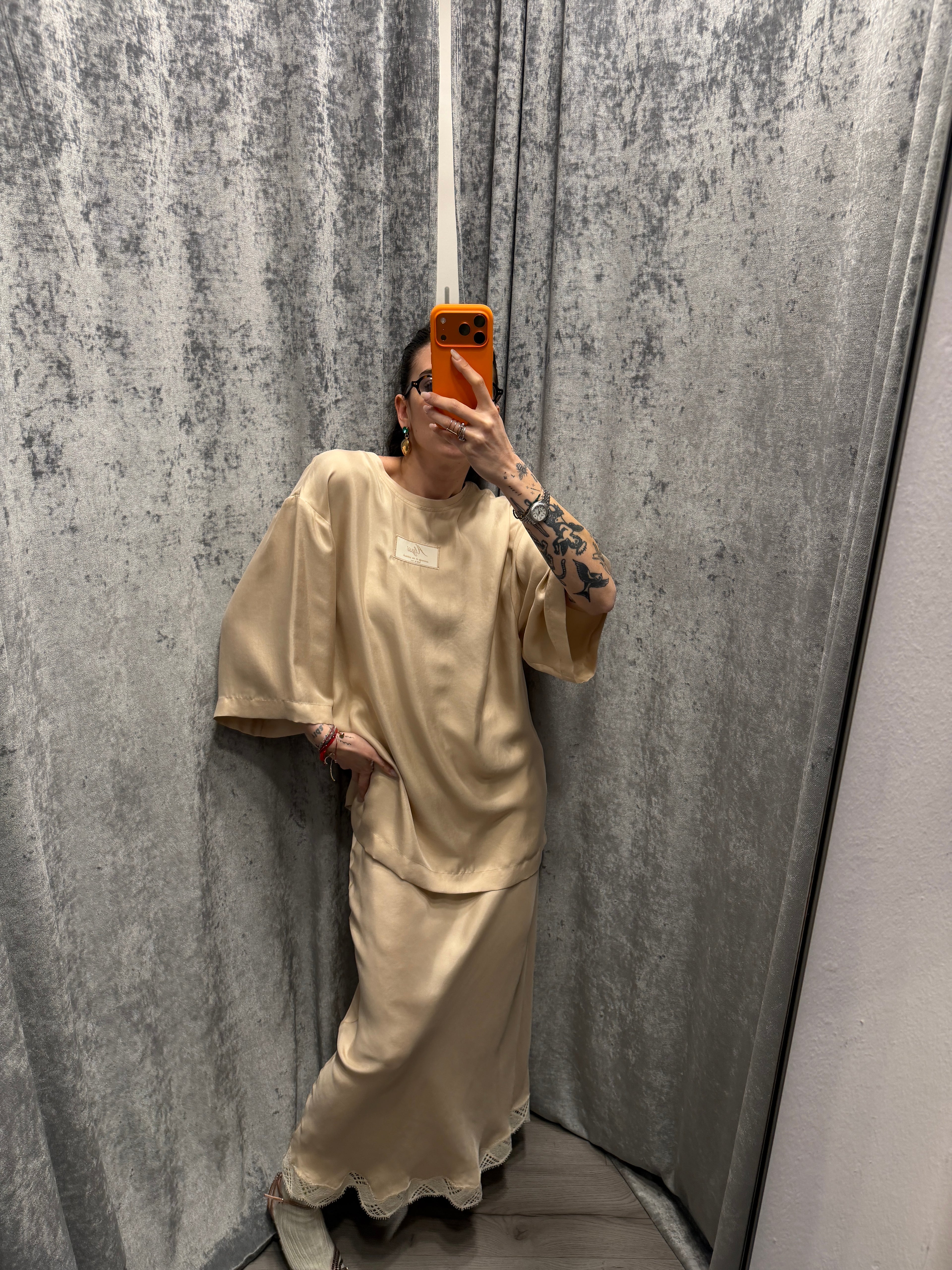 BLUSA IN TWILL OVERSIZE