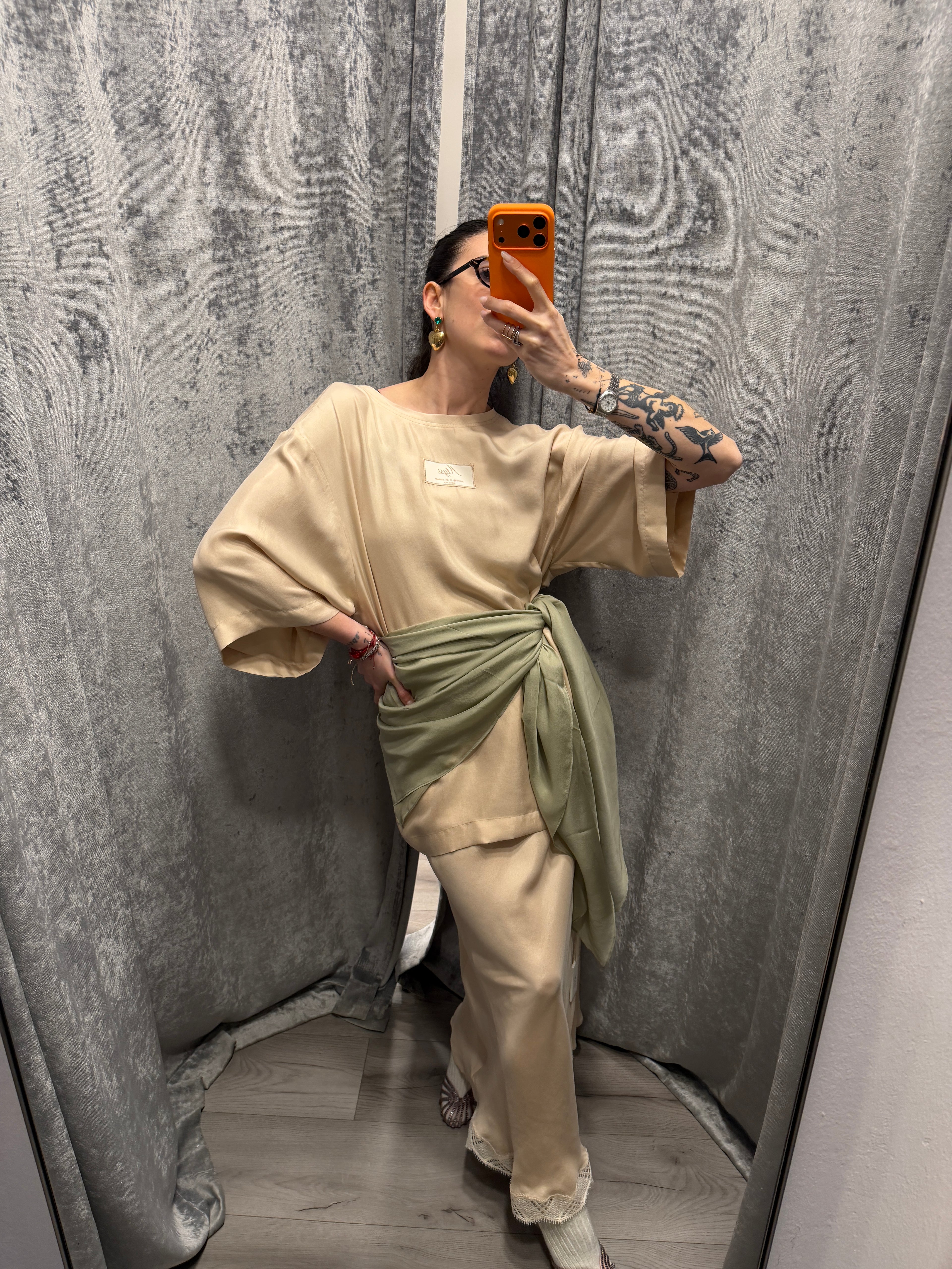 BLUSA IN TWILL OVERSIZE