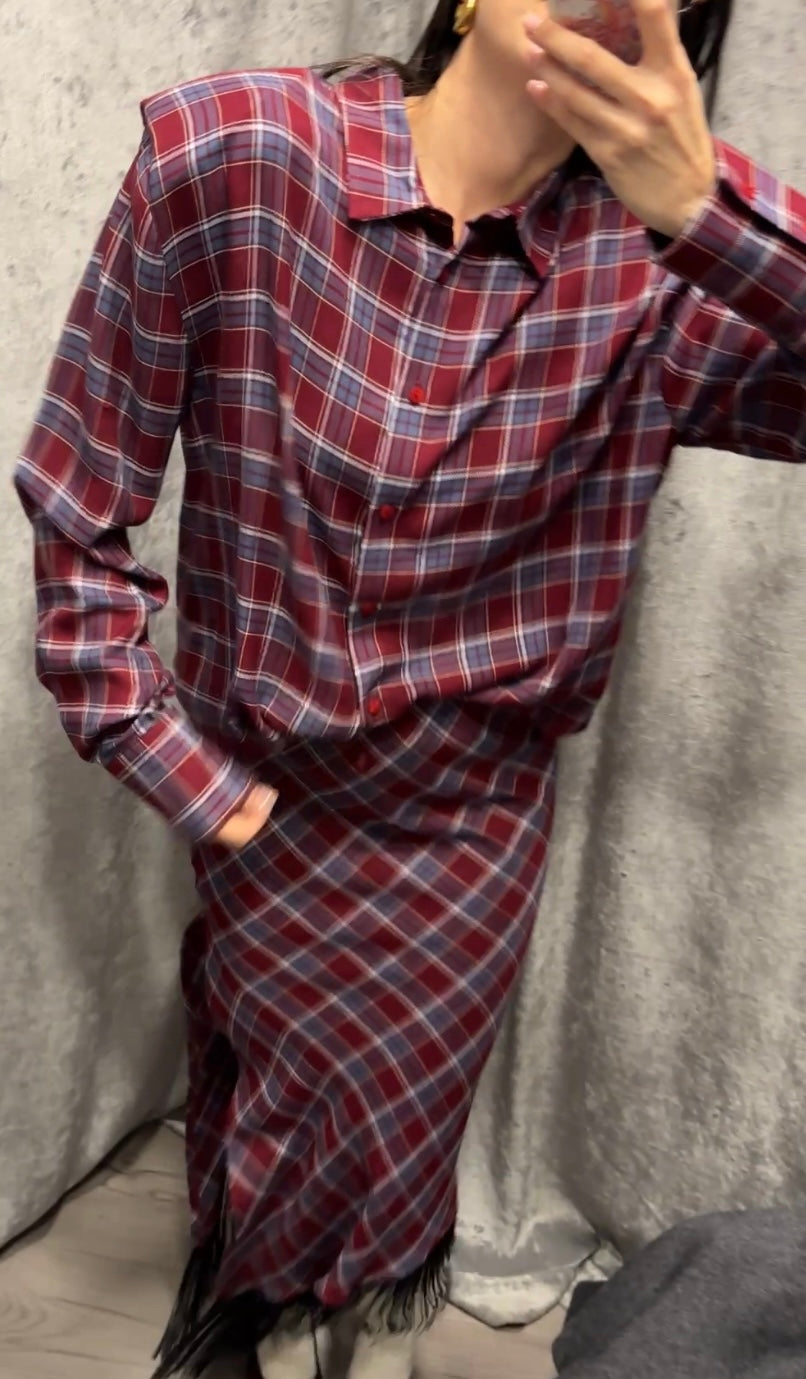 Camicia check con spalline