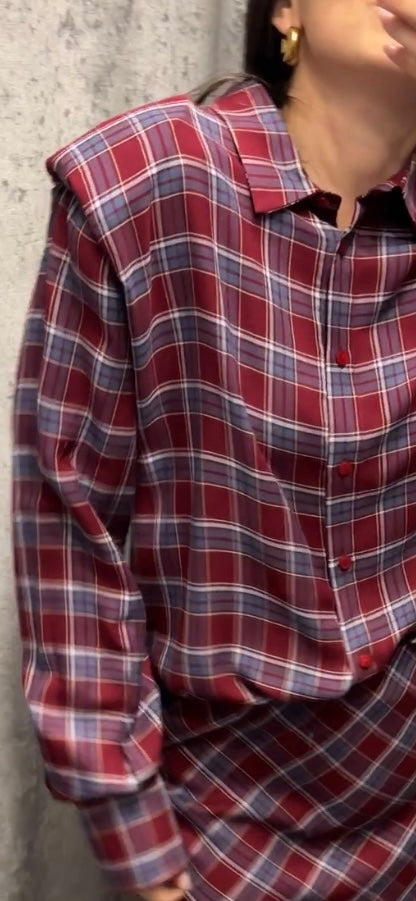 Camicia check con spalline