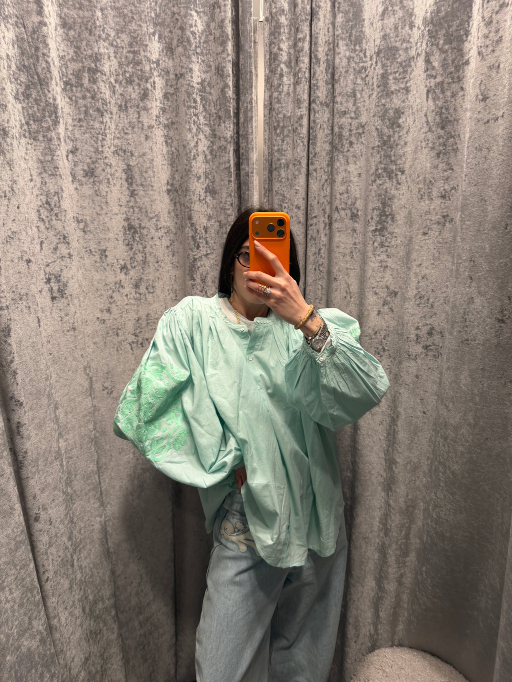 Camicia cotone con ricami