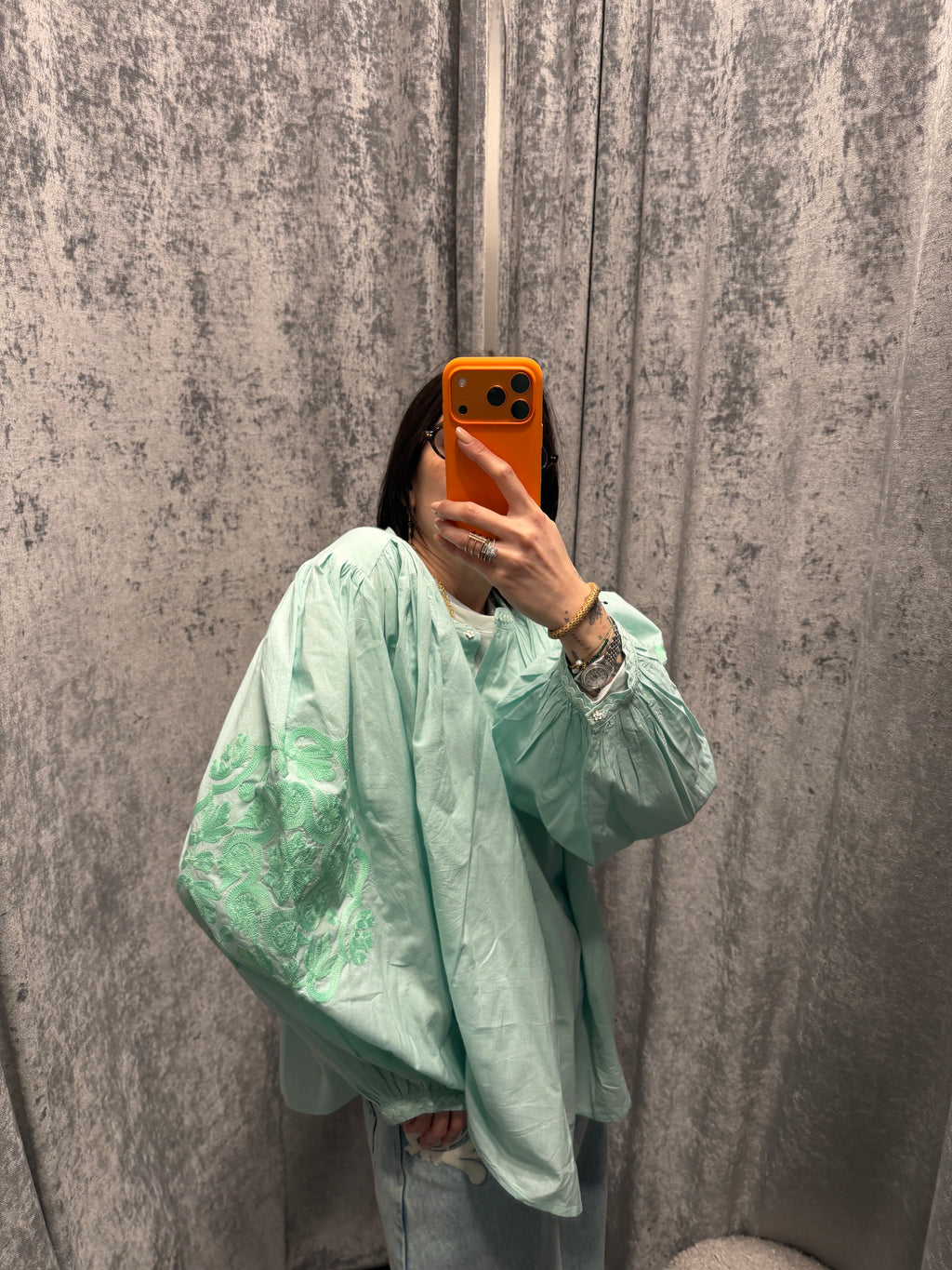 Camicia cotone con ricami