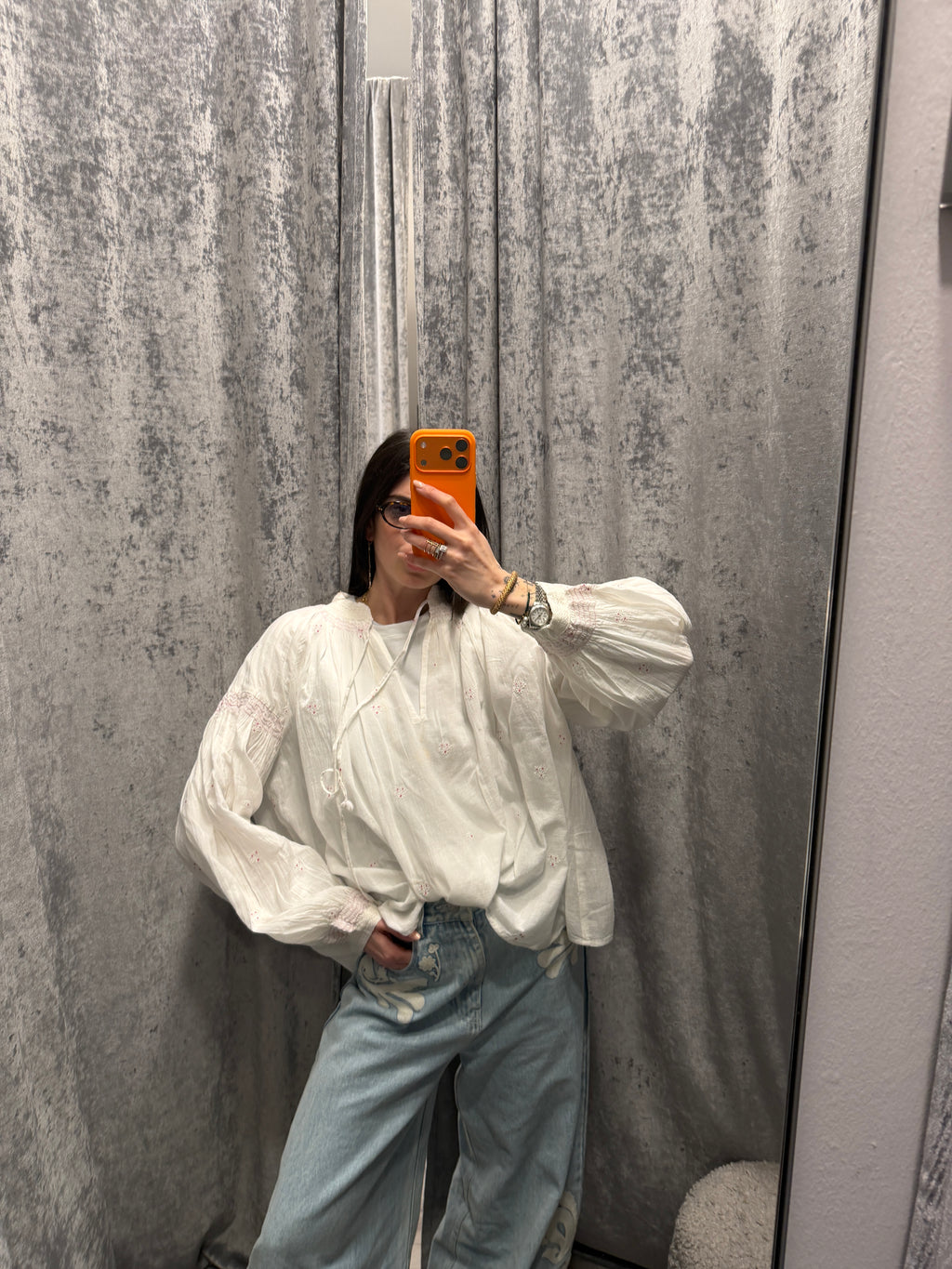 Camicia cotone con ricami