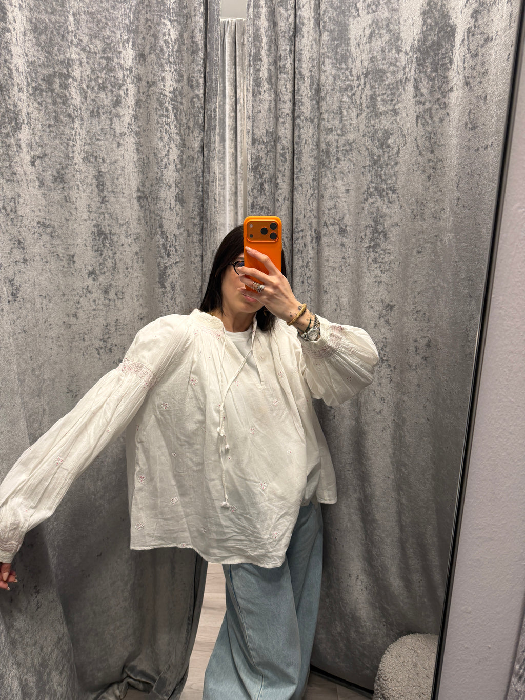 Camicia cotone con ricami