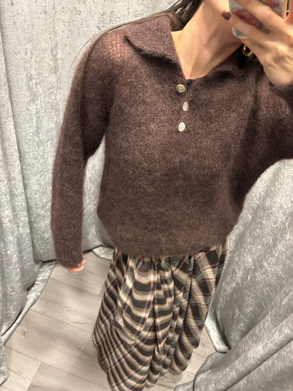 Baby polo in mohair con bottoni