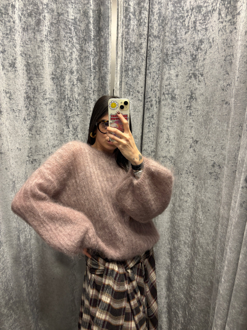 Pull girocollo manica a palloncino