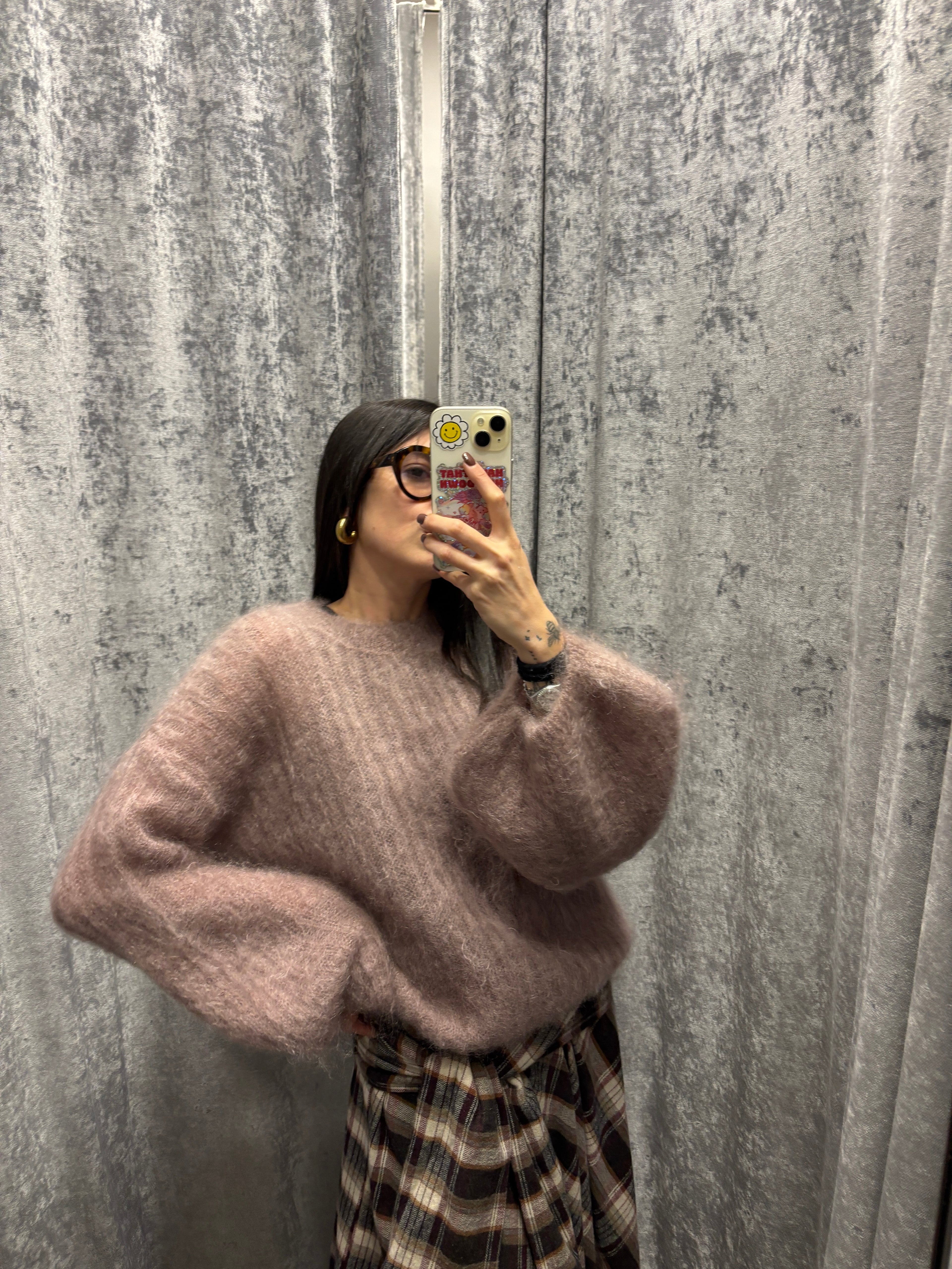 Pull girocollo manica a palloncino