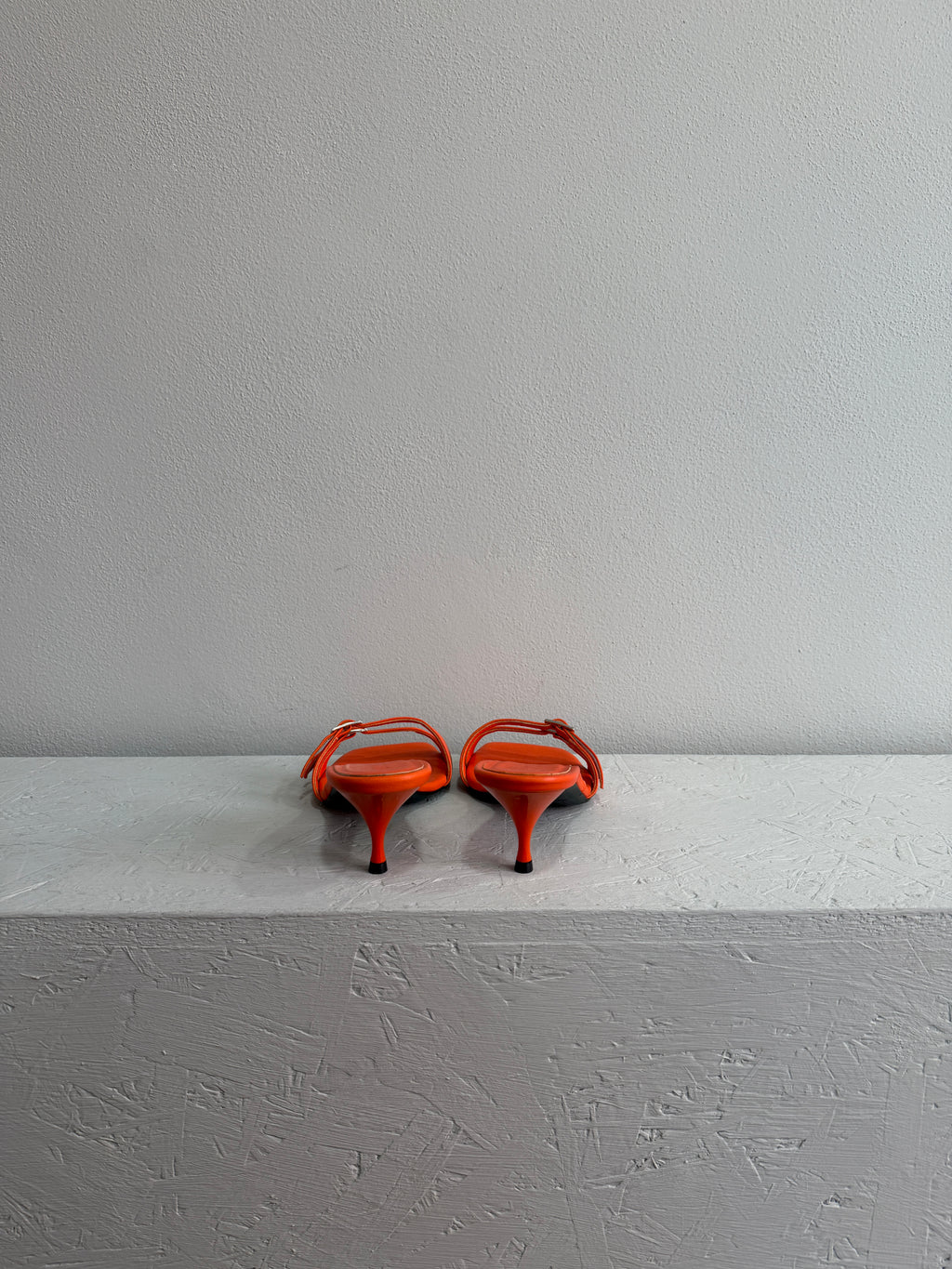Mules sandalo in nappa arancione