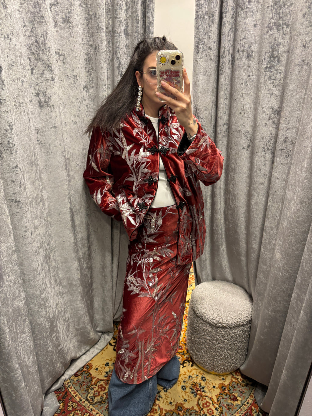 CAMICIA VELLUTO RICAMATA