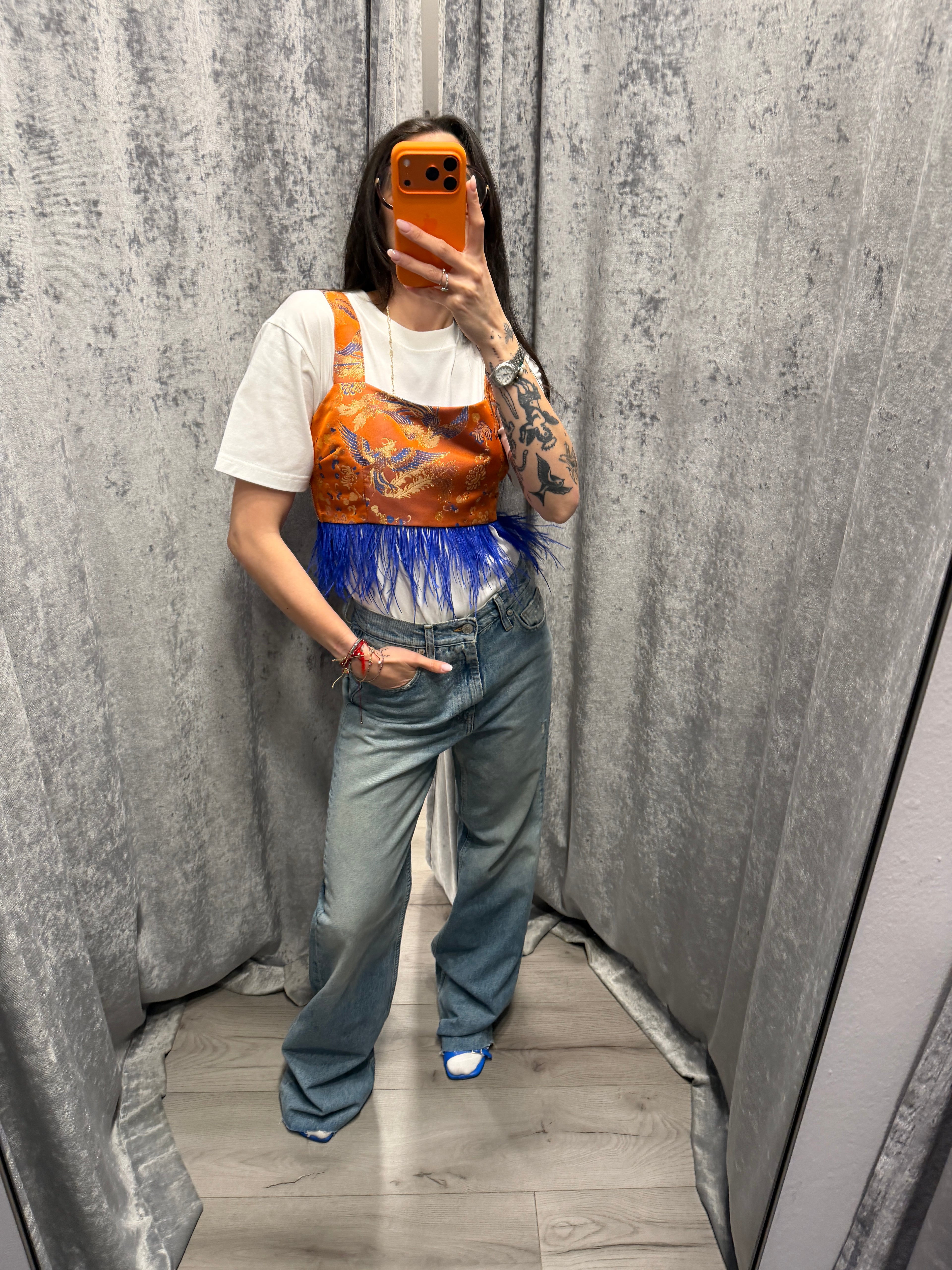 Jeans straight fit da donna con vita alta