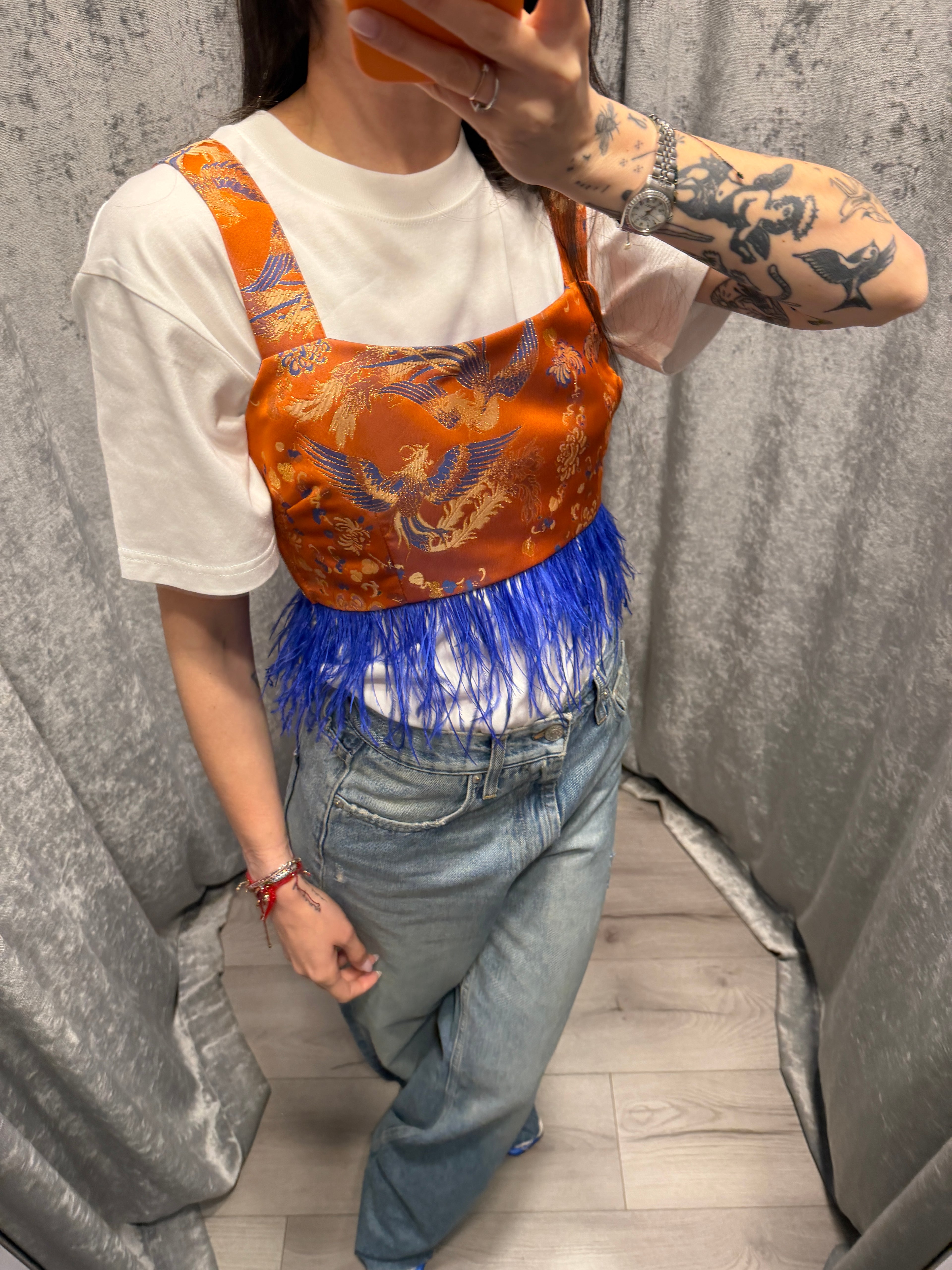 T-shirt a maniche corte mini logo ricamato