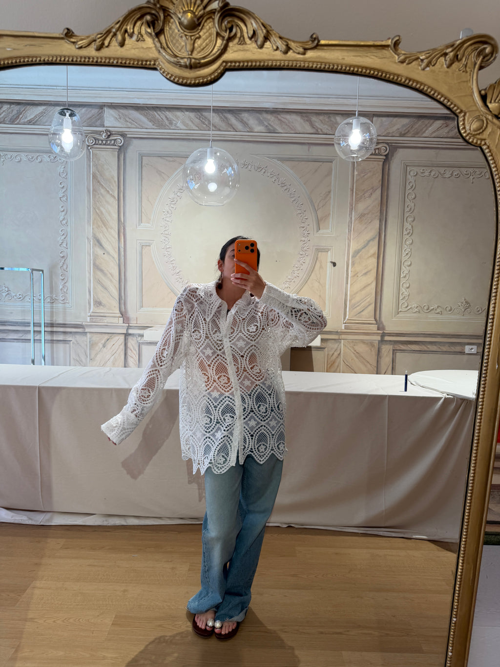Camicia in pizzo macrame'