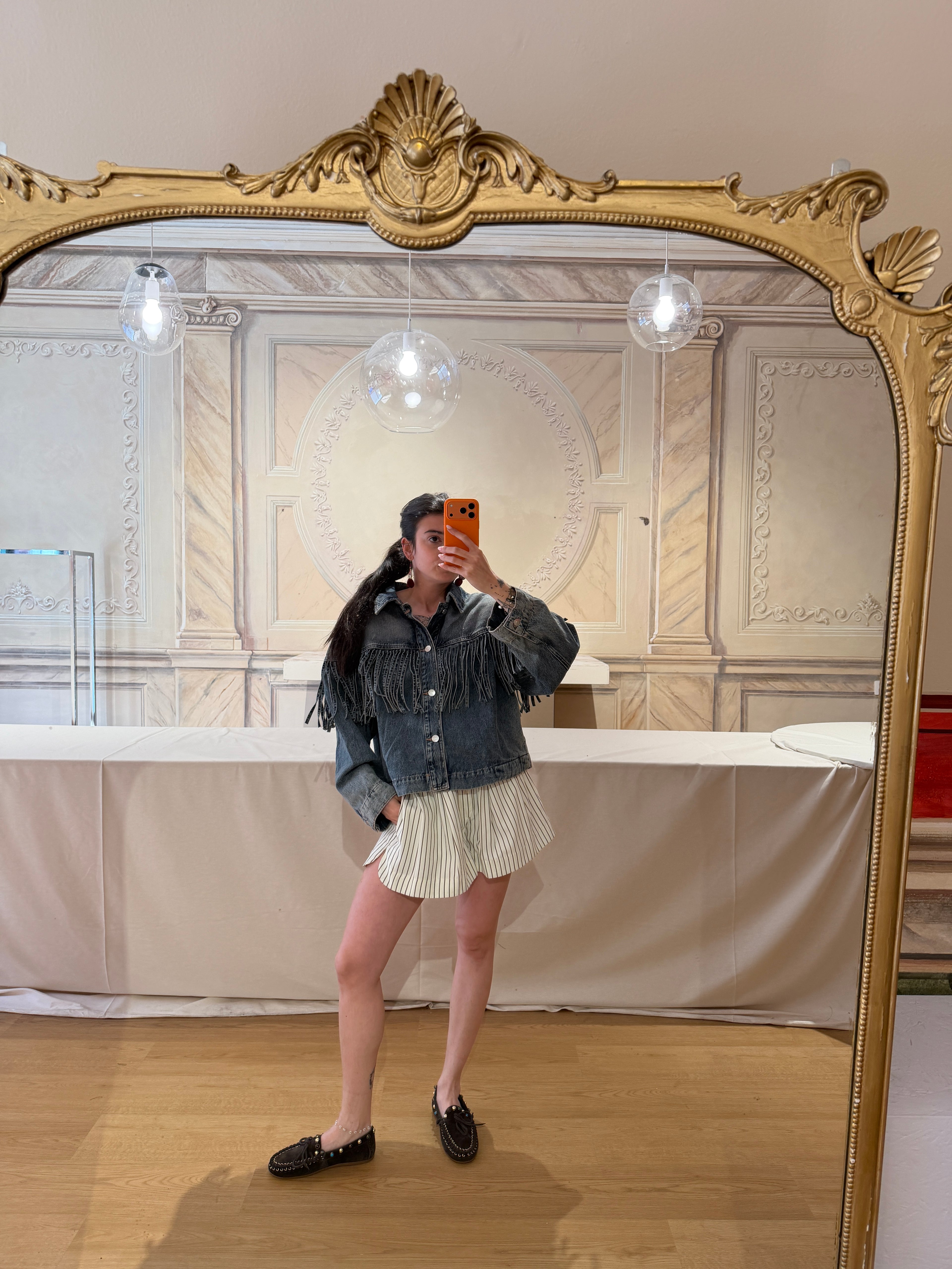 Giacca in jeans con frange
