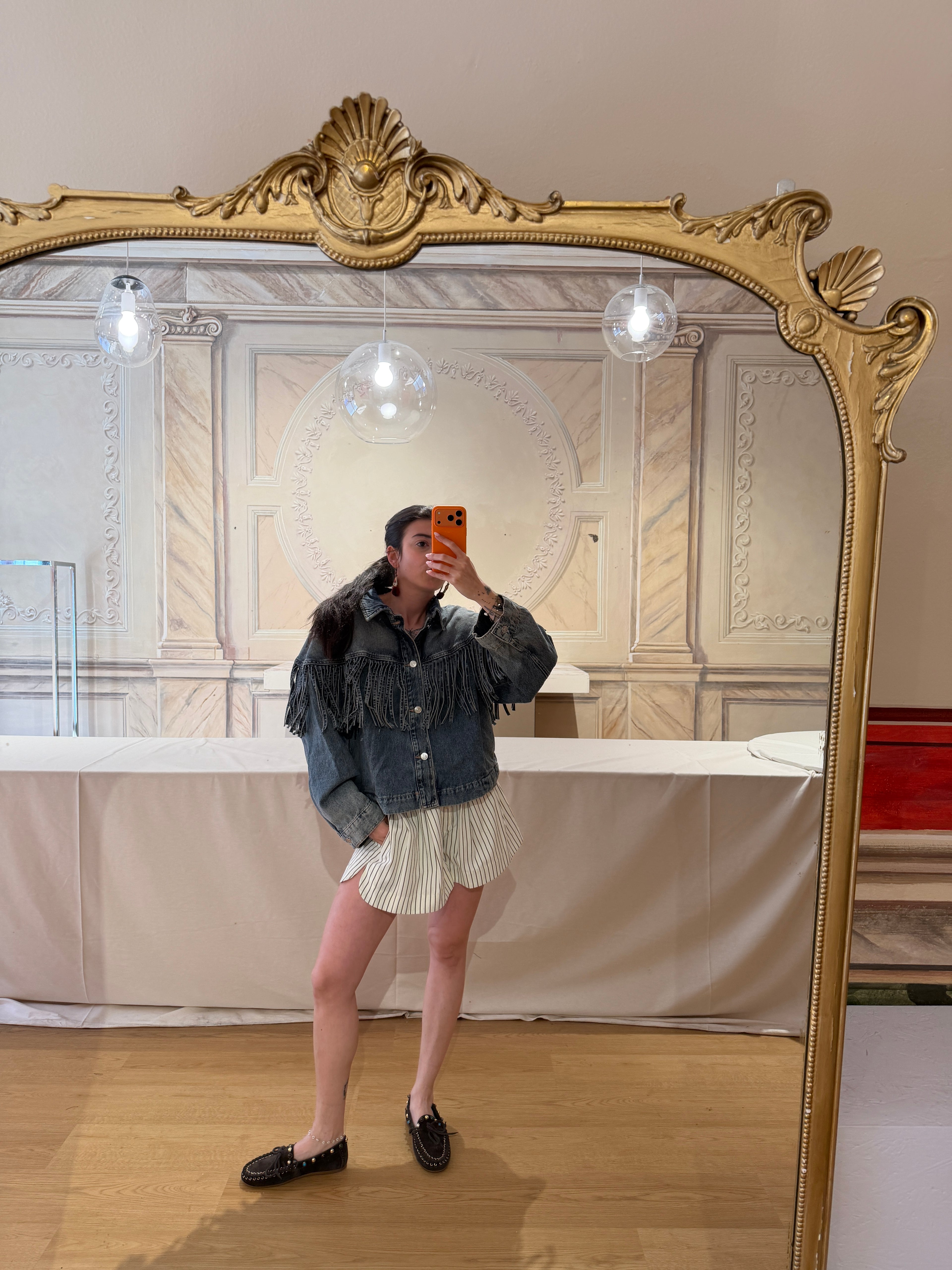 Giacca in jeans con frange