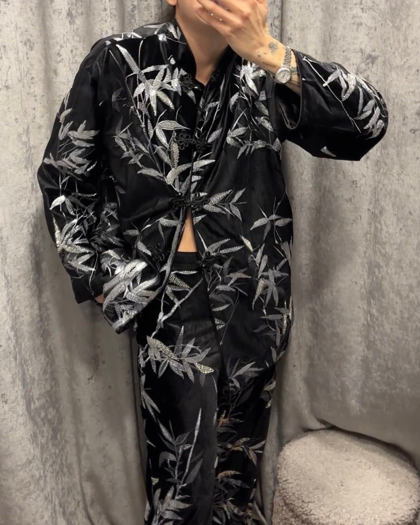 CAMICIA VELLUTO RICAMATA