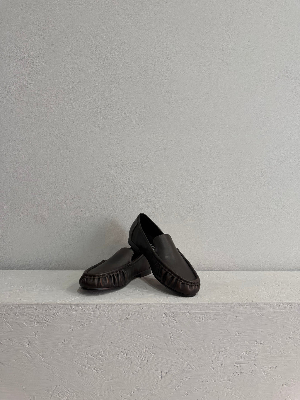 Mocassino in pelle liscia marrone