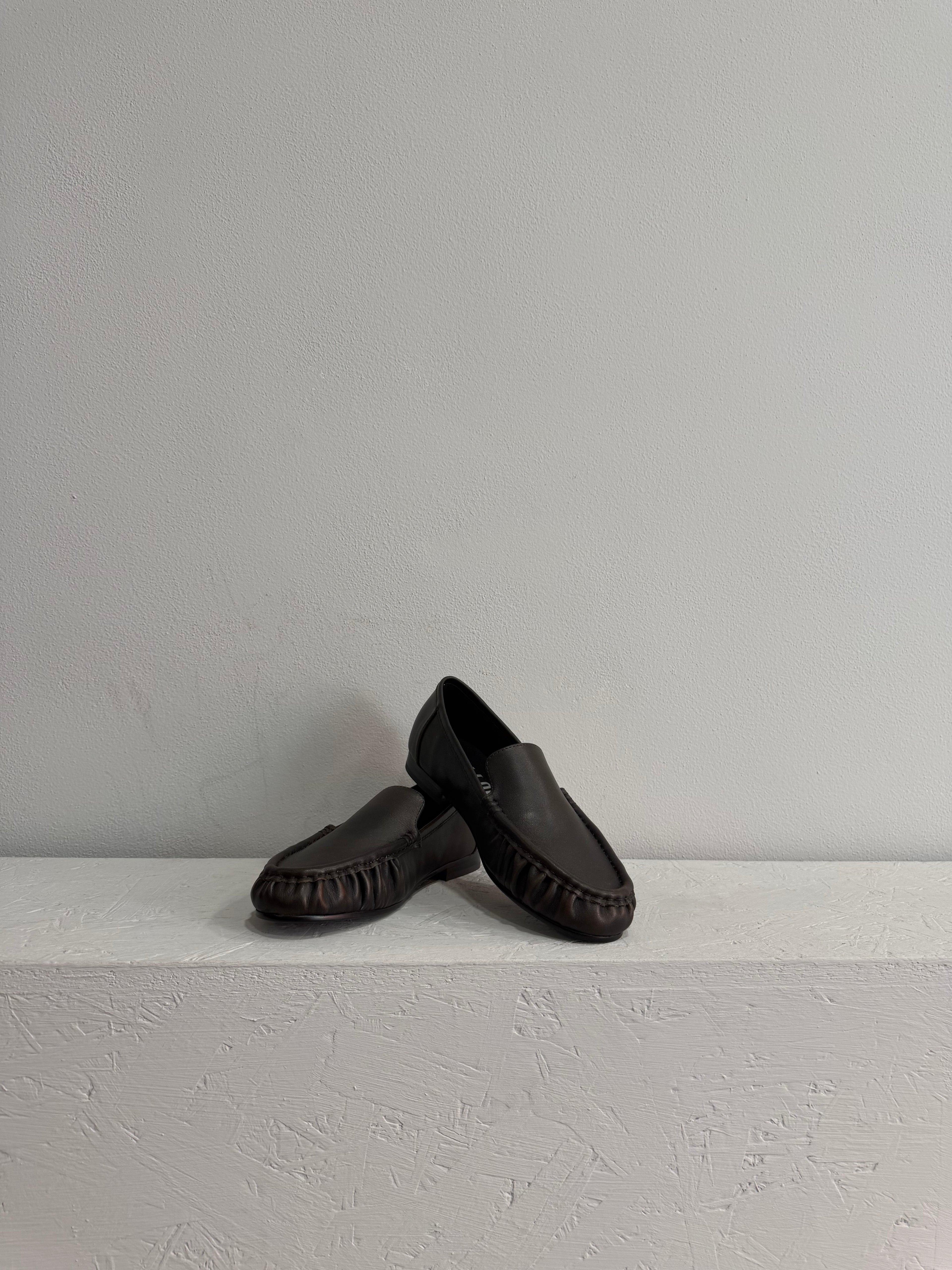 Mocassino in pelle liscia marrone