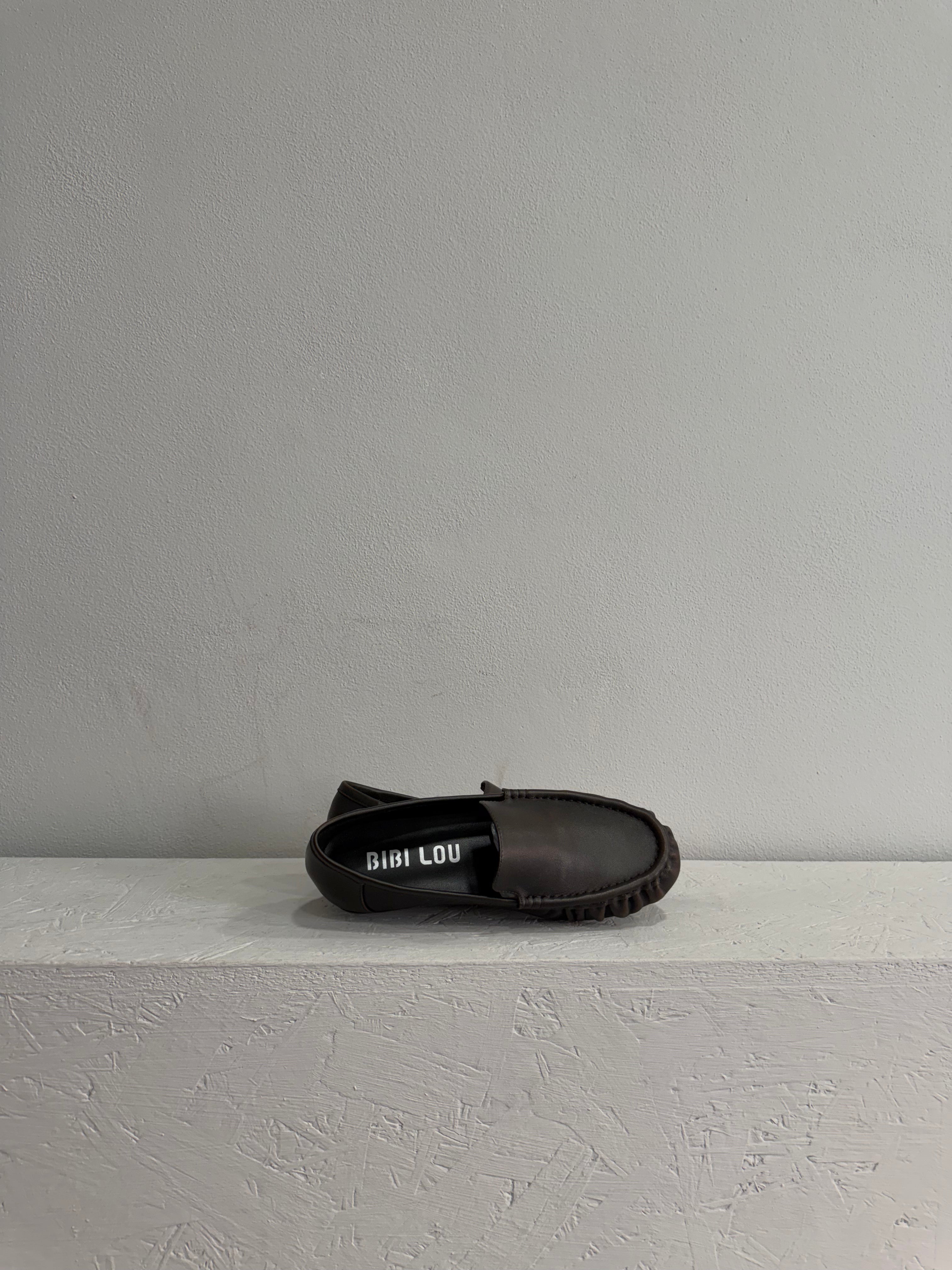 Mocassino in pelle liscia marrone