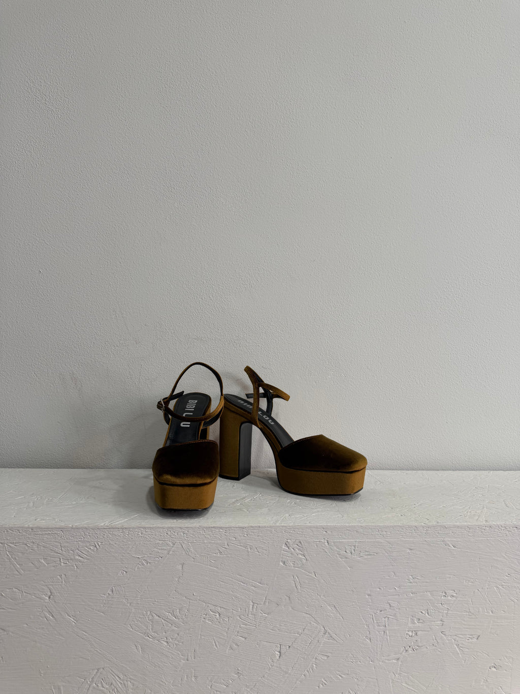 Scarpe con tacco in velluto