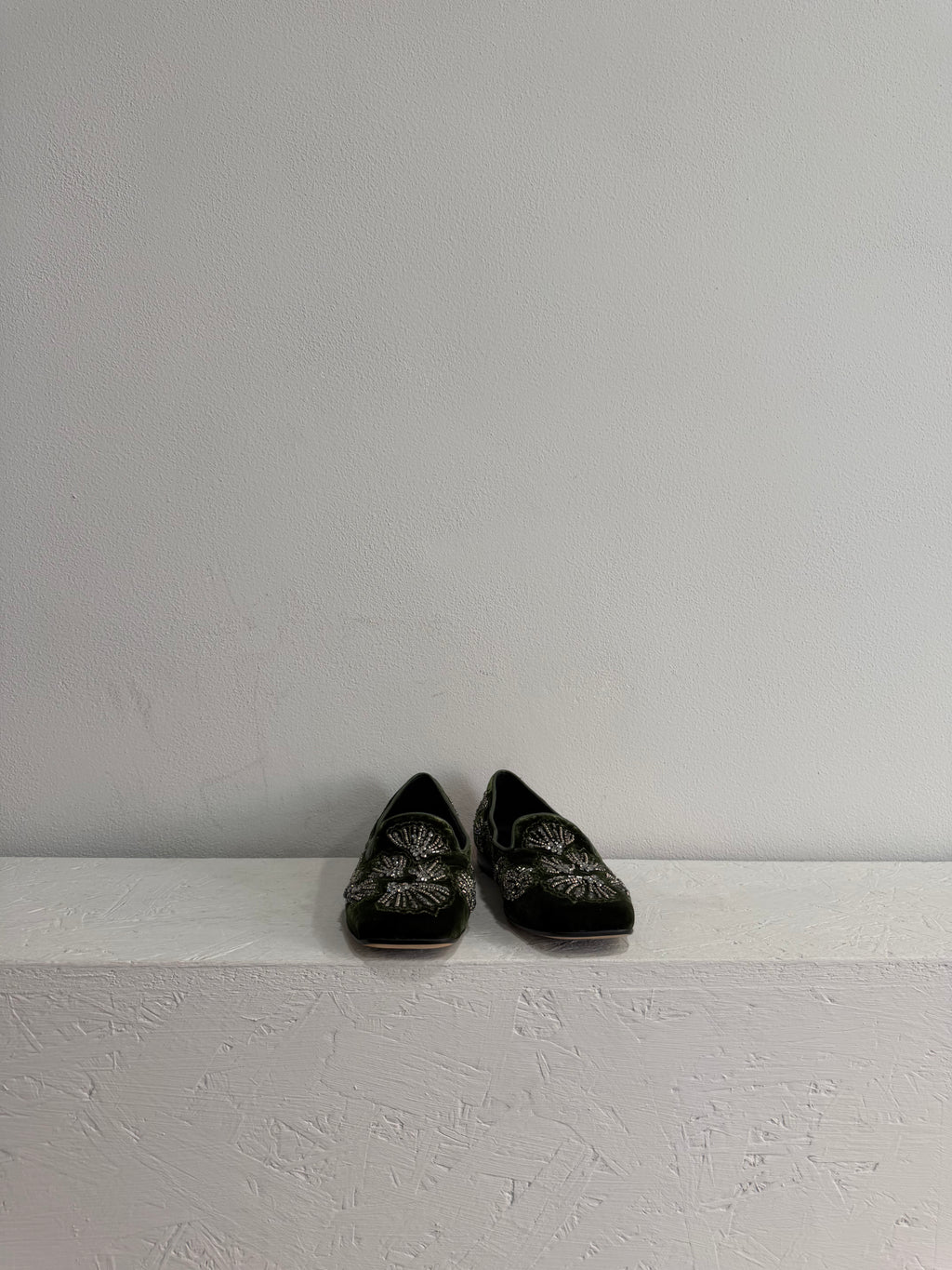 Mocassino in suede con ricami