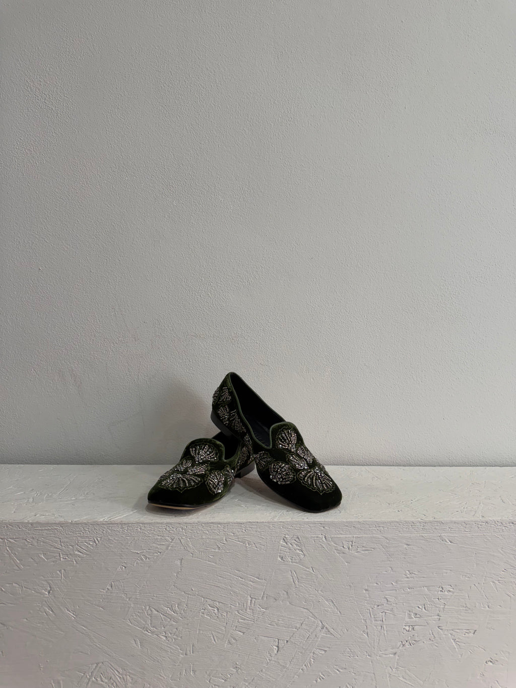 Mocassino in suede con ricami