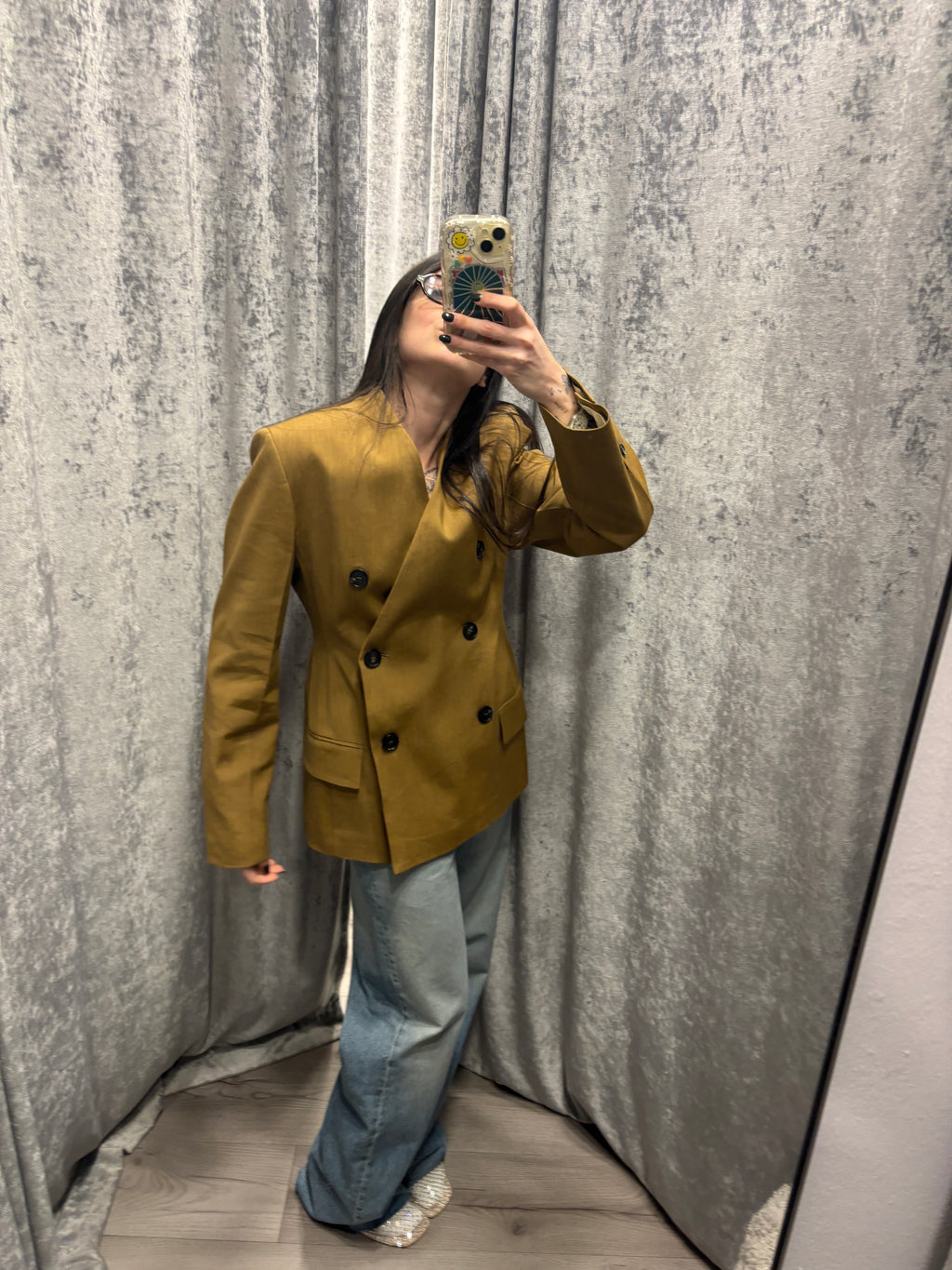 Blazer doppiopetto senza colletto