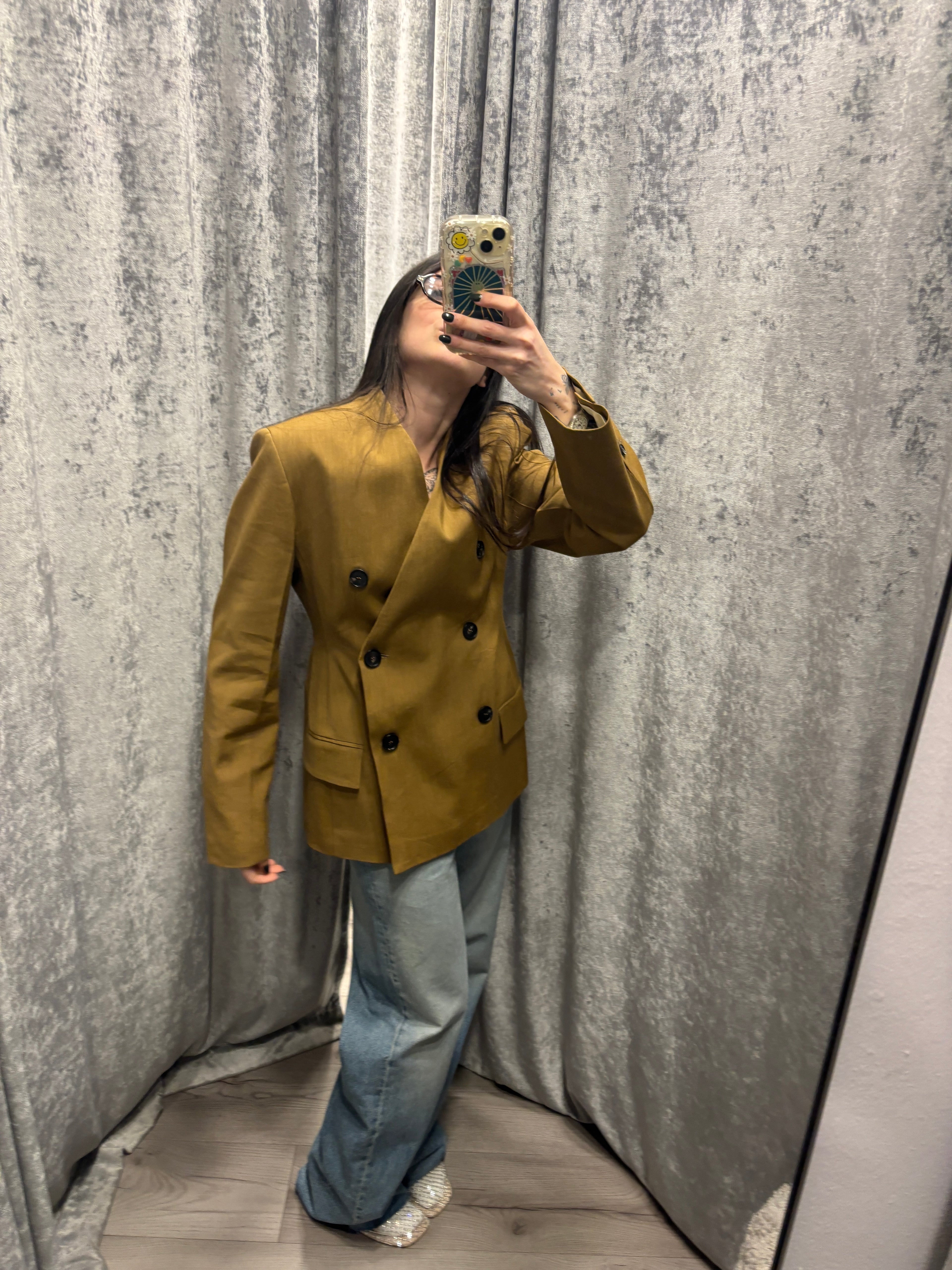 Blazer doppiopetto senza colletto