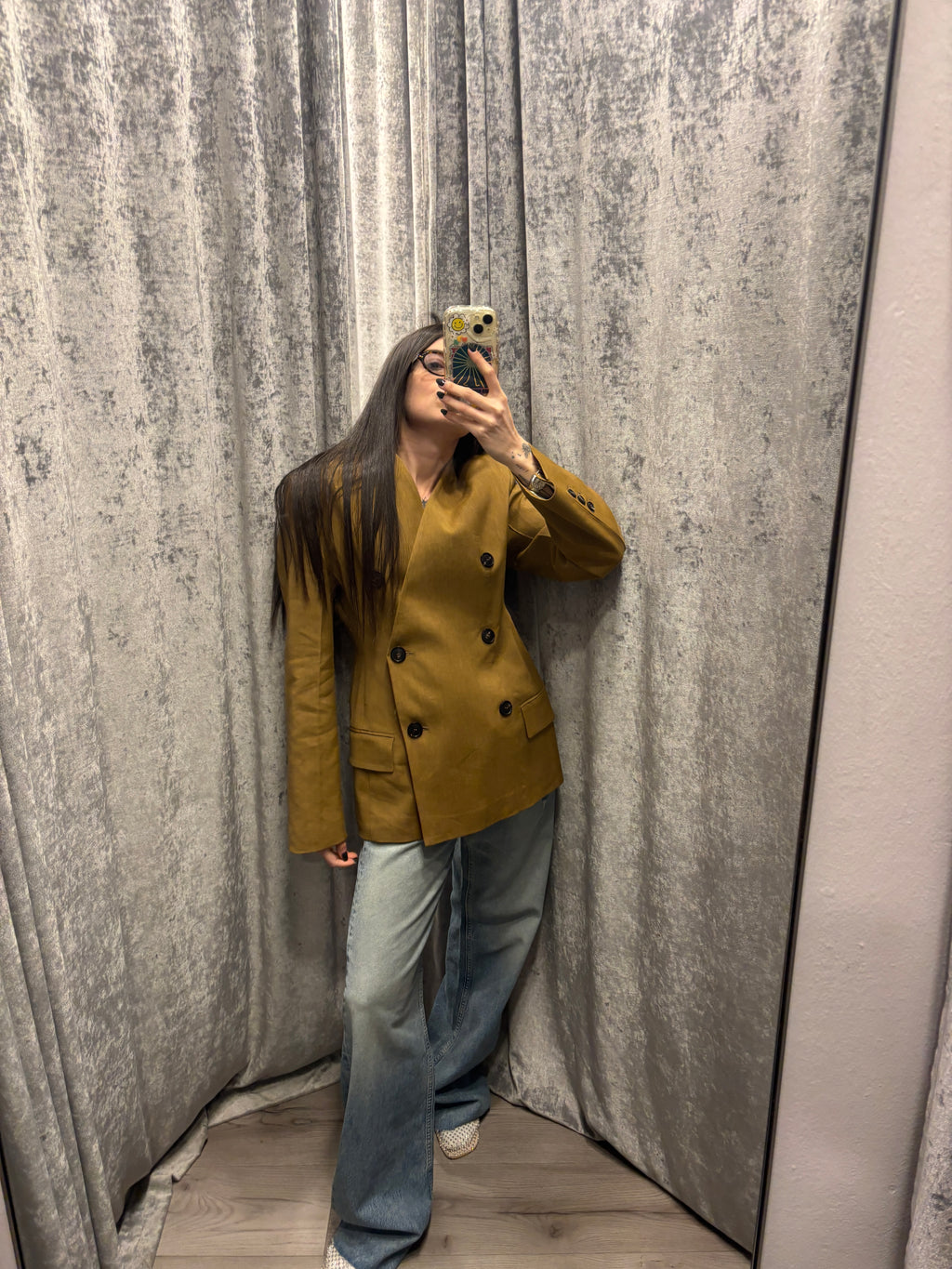 Blazer doppiopetto senza colletto