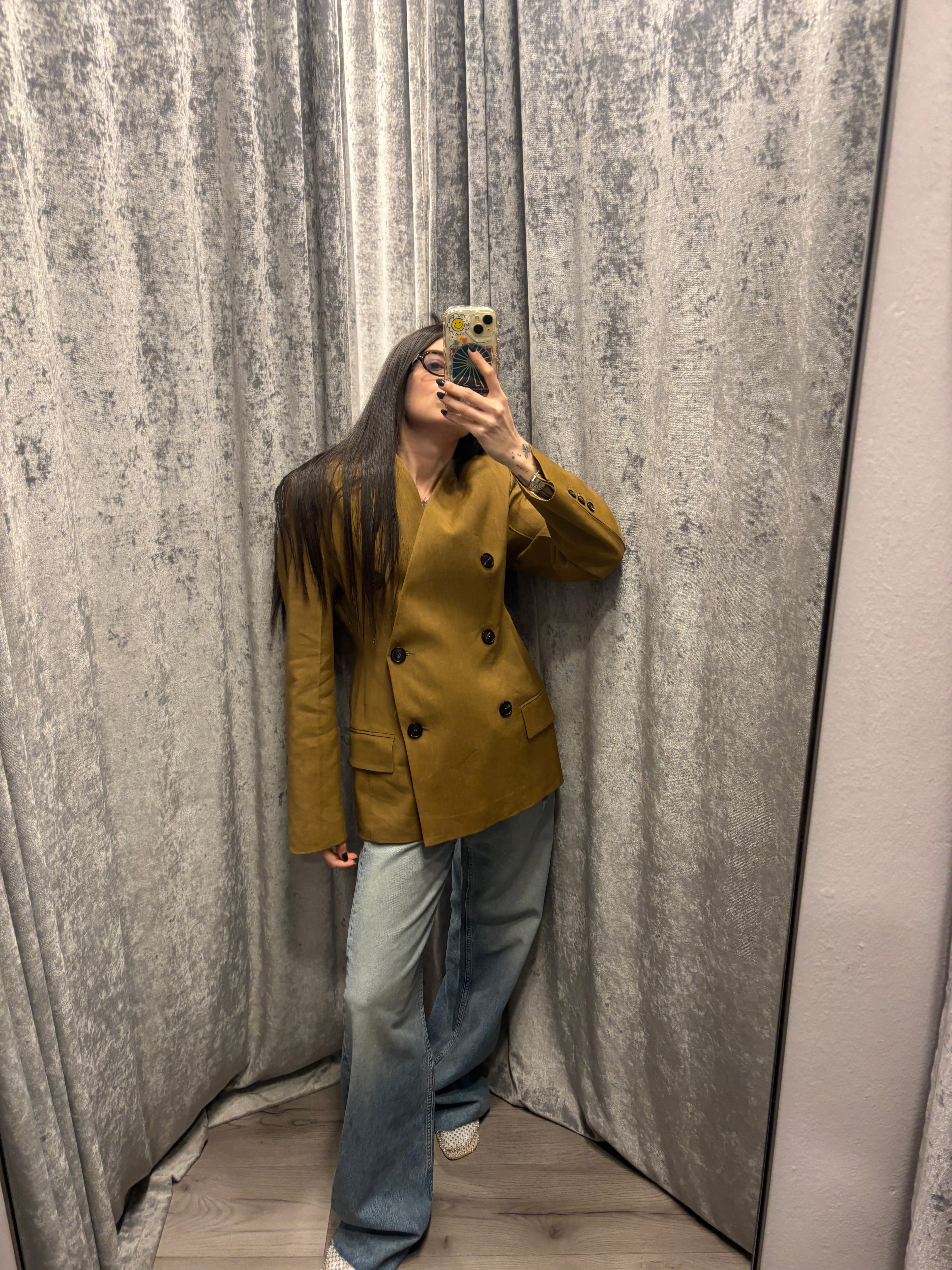 Blazer doppiopetto senza colletto