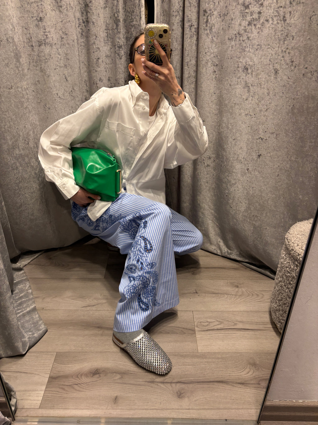 Pantalone pigiama ricamato