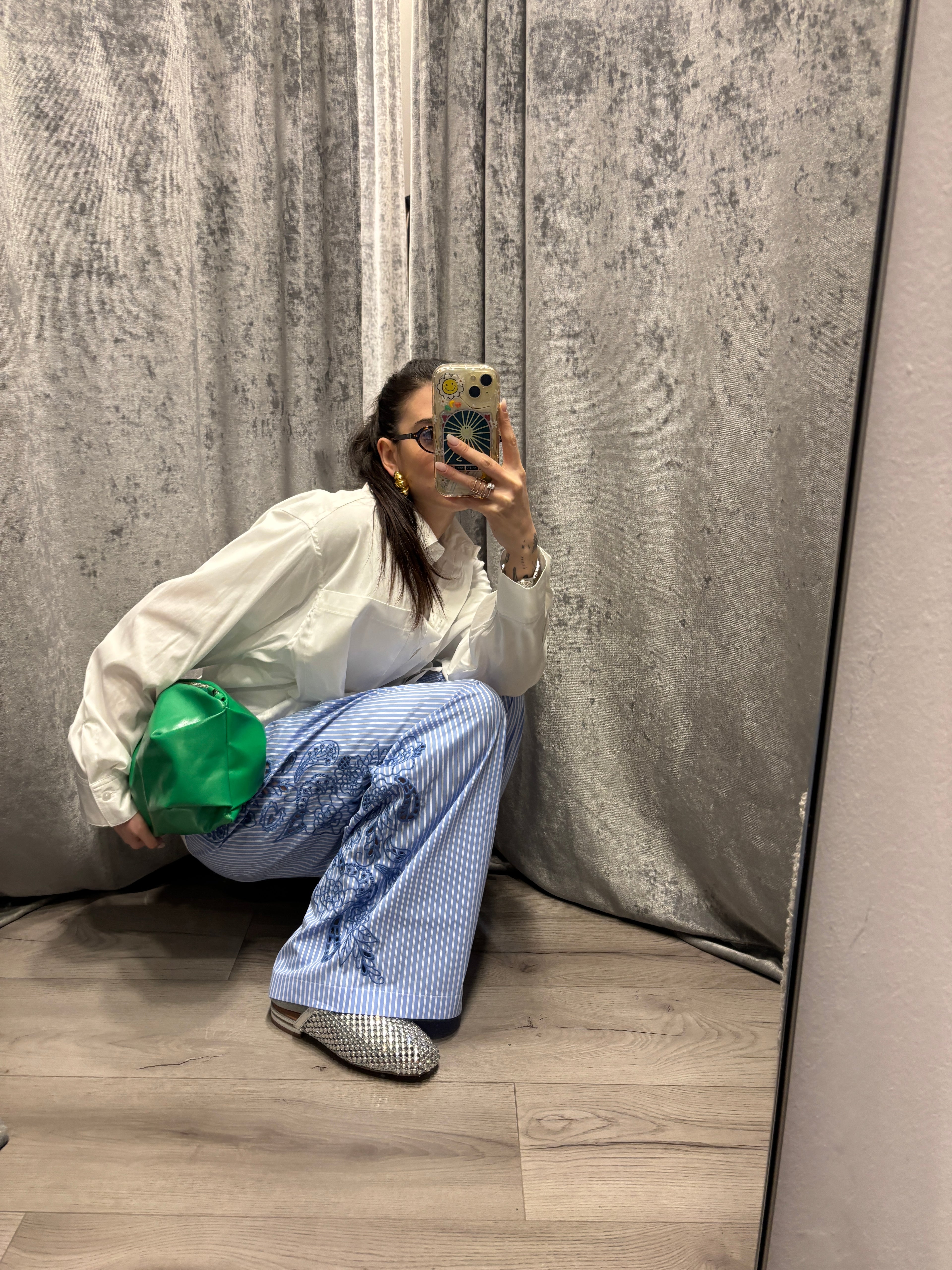 Pantalone pigiama ricamato