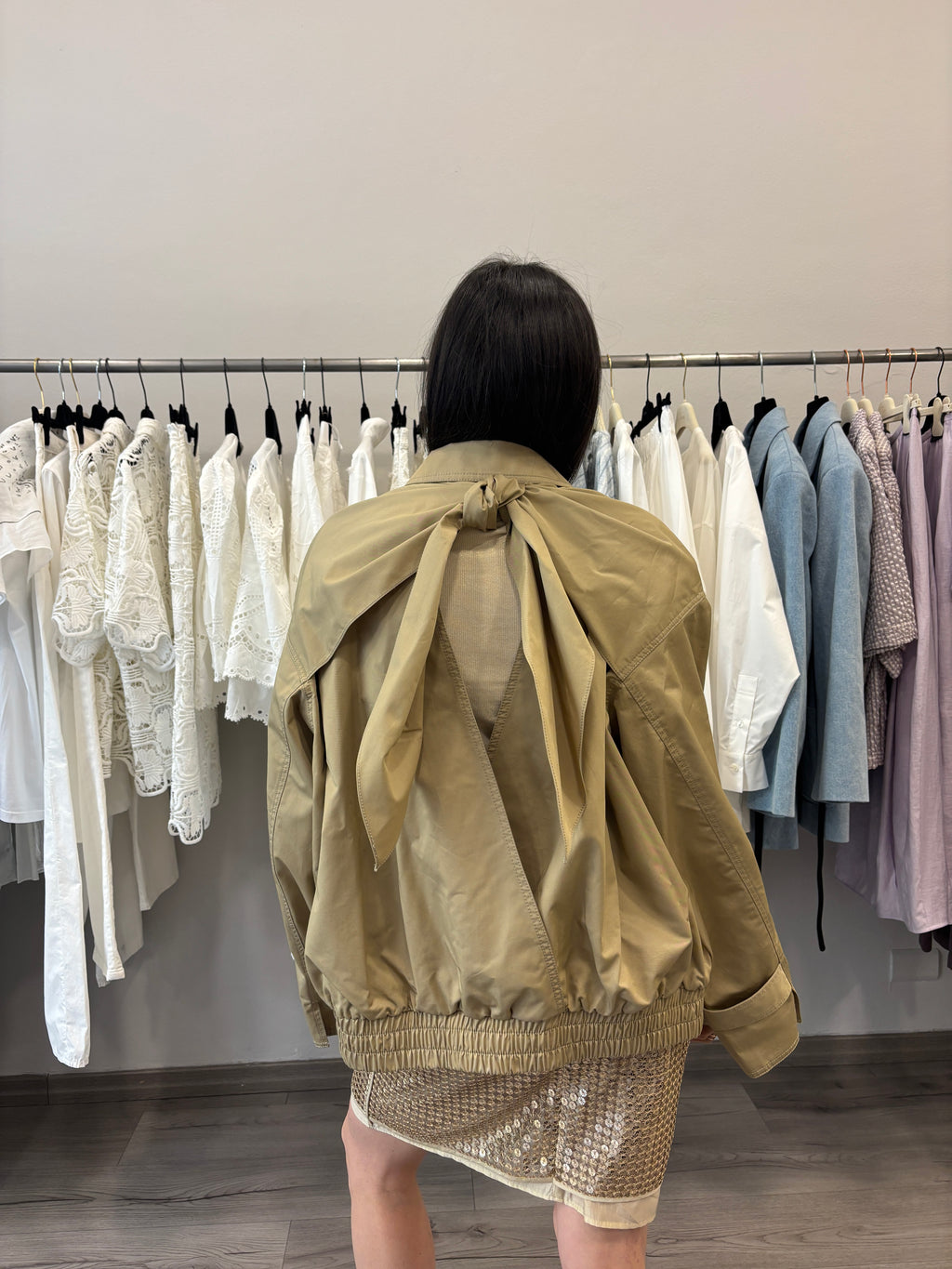 GIACCA BOMBER CON NODO SUL RETRO