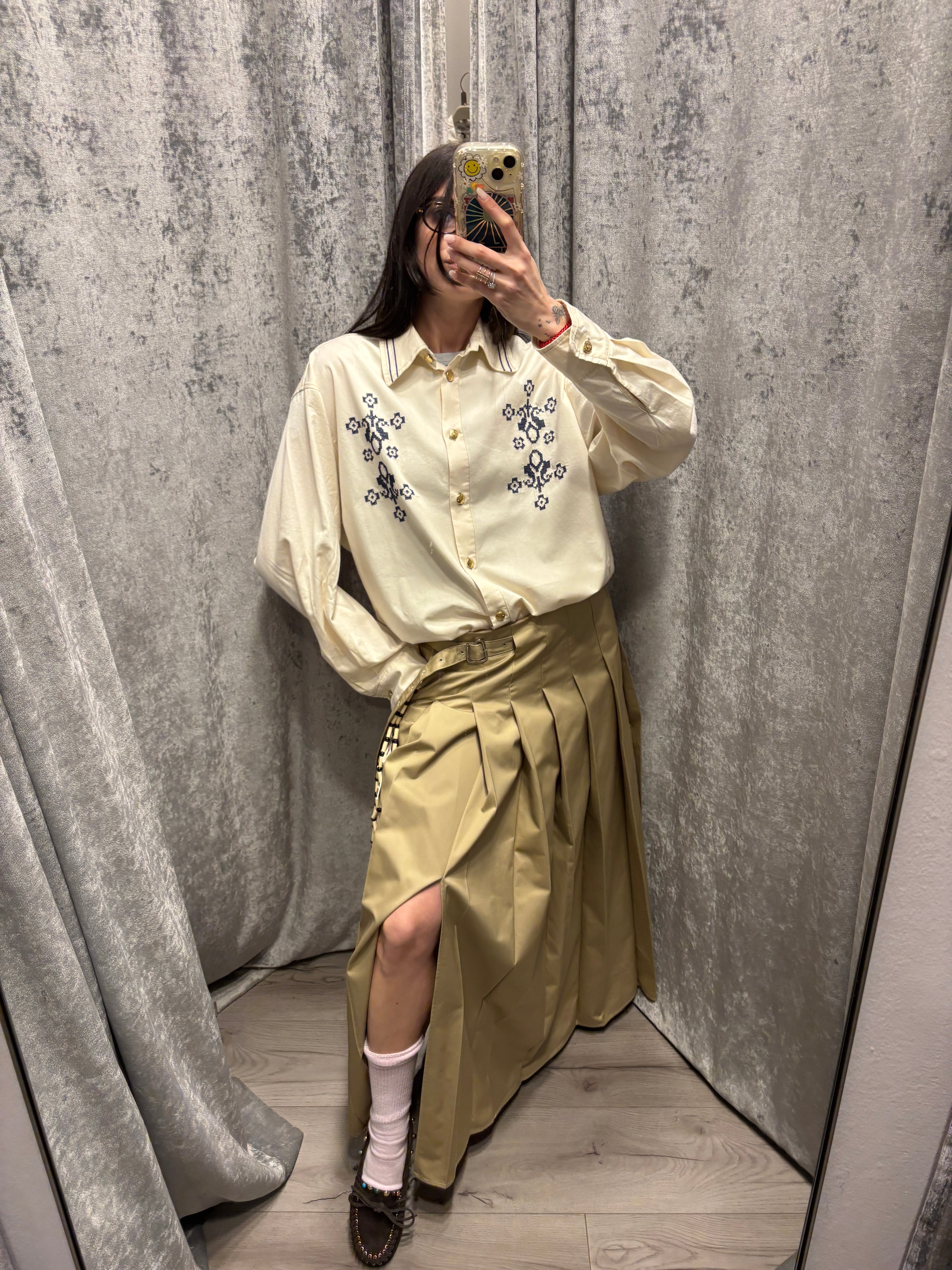 GONNA PLISSETTATA LUNGA CON FIBBIA