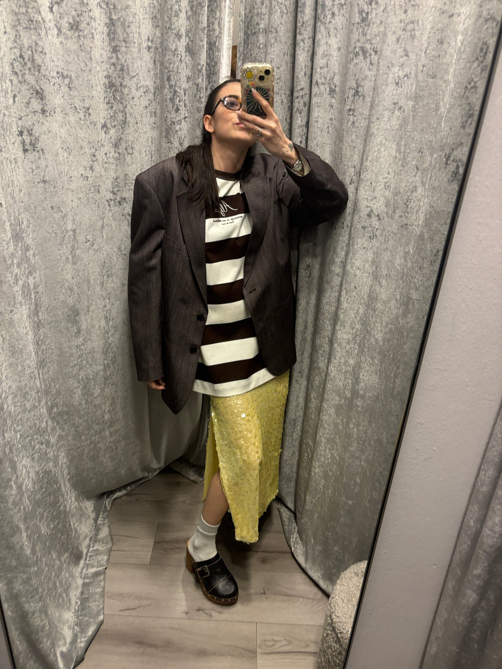 Blazer monopetto misto viscosa e lino