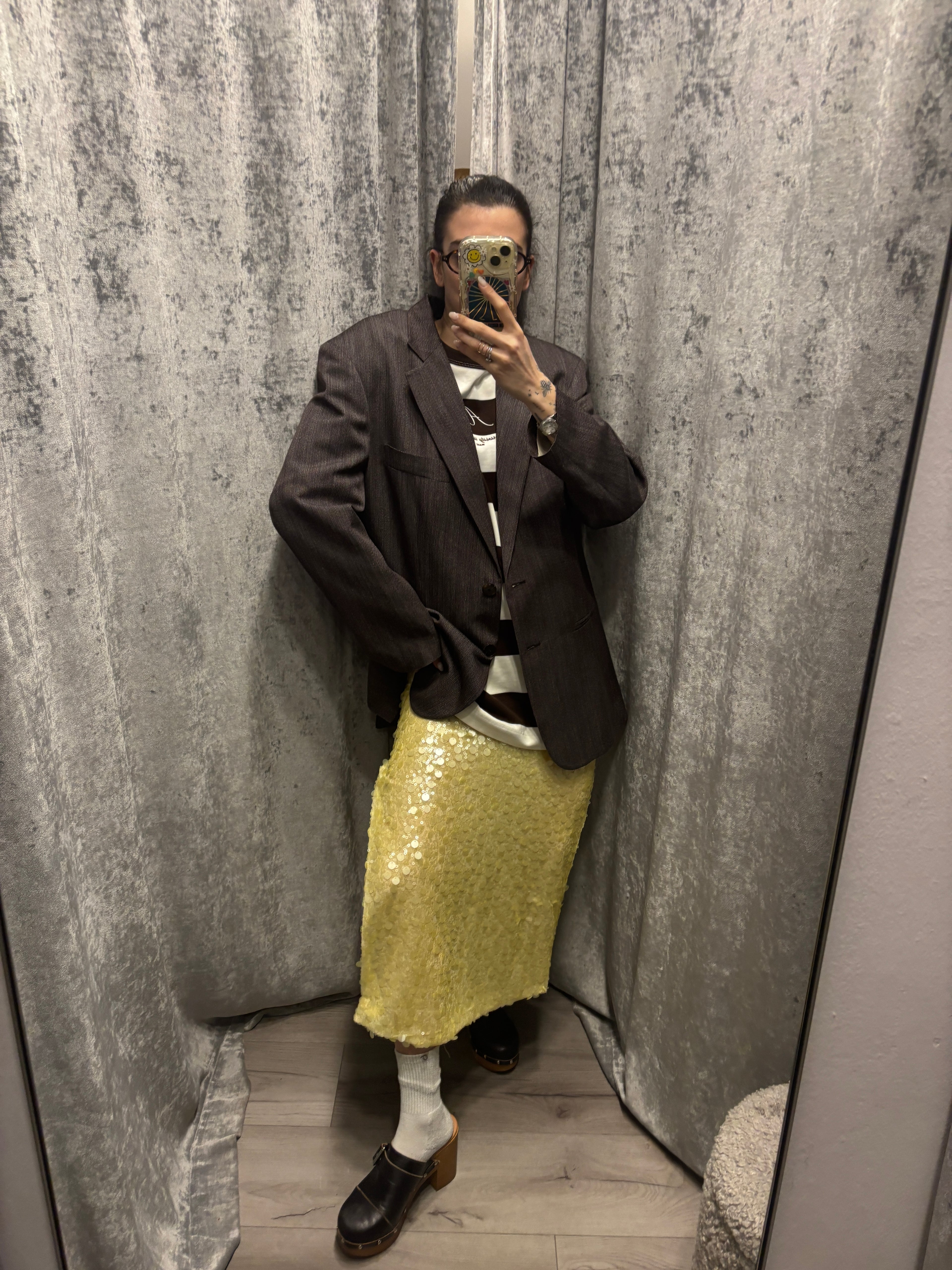 Blazer monopetto misto viscosa e lino