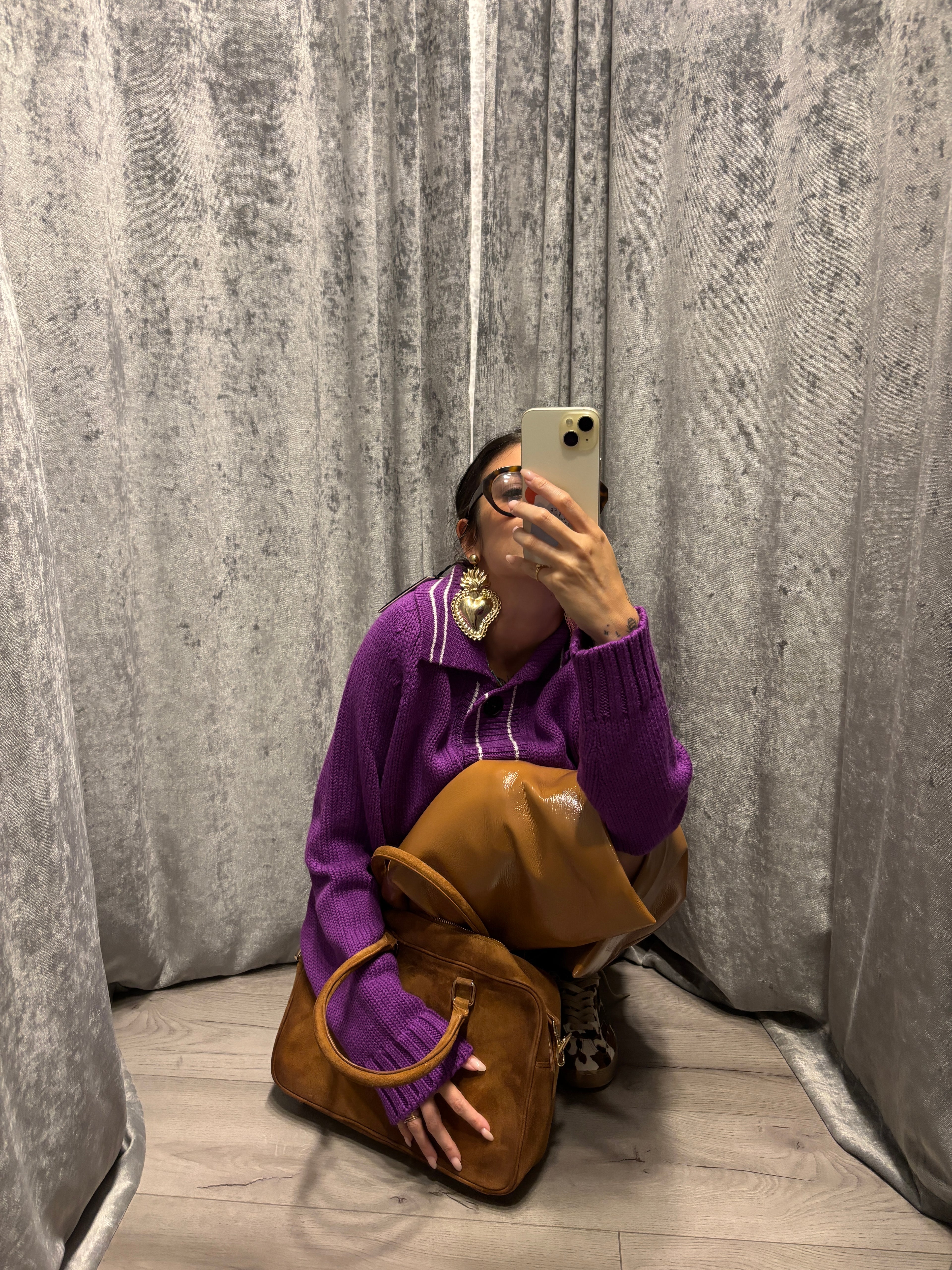 Knitted overshirt bottoni
