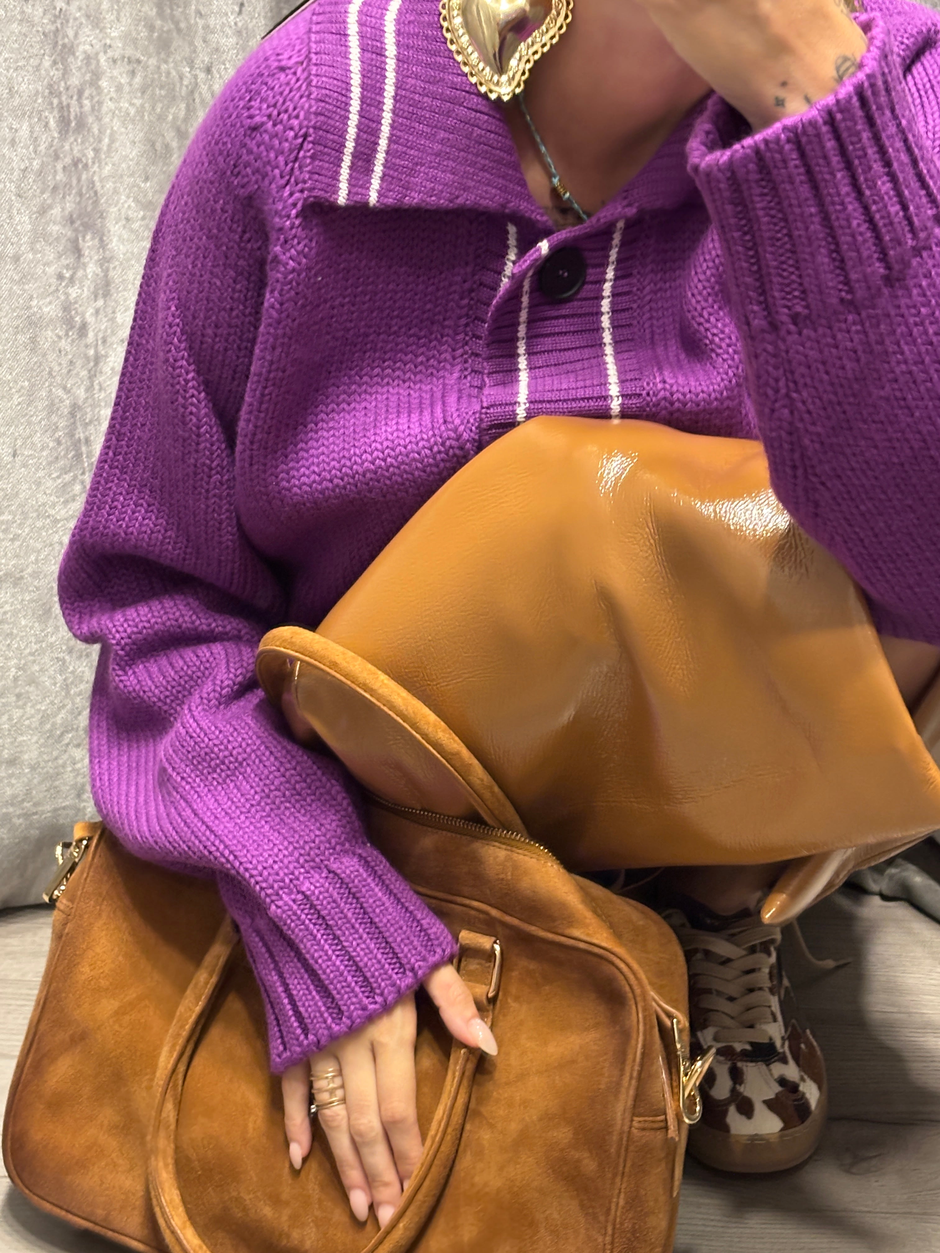 Knitted overshirt bottoni