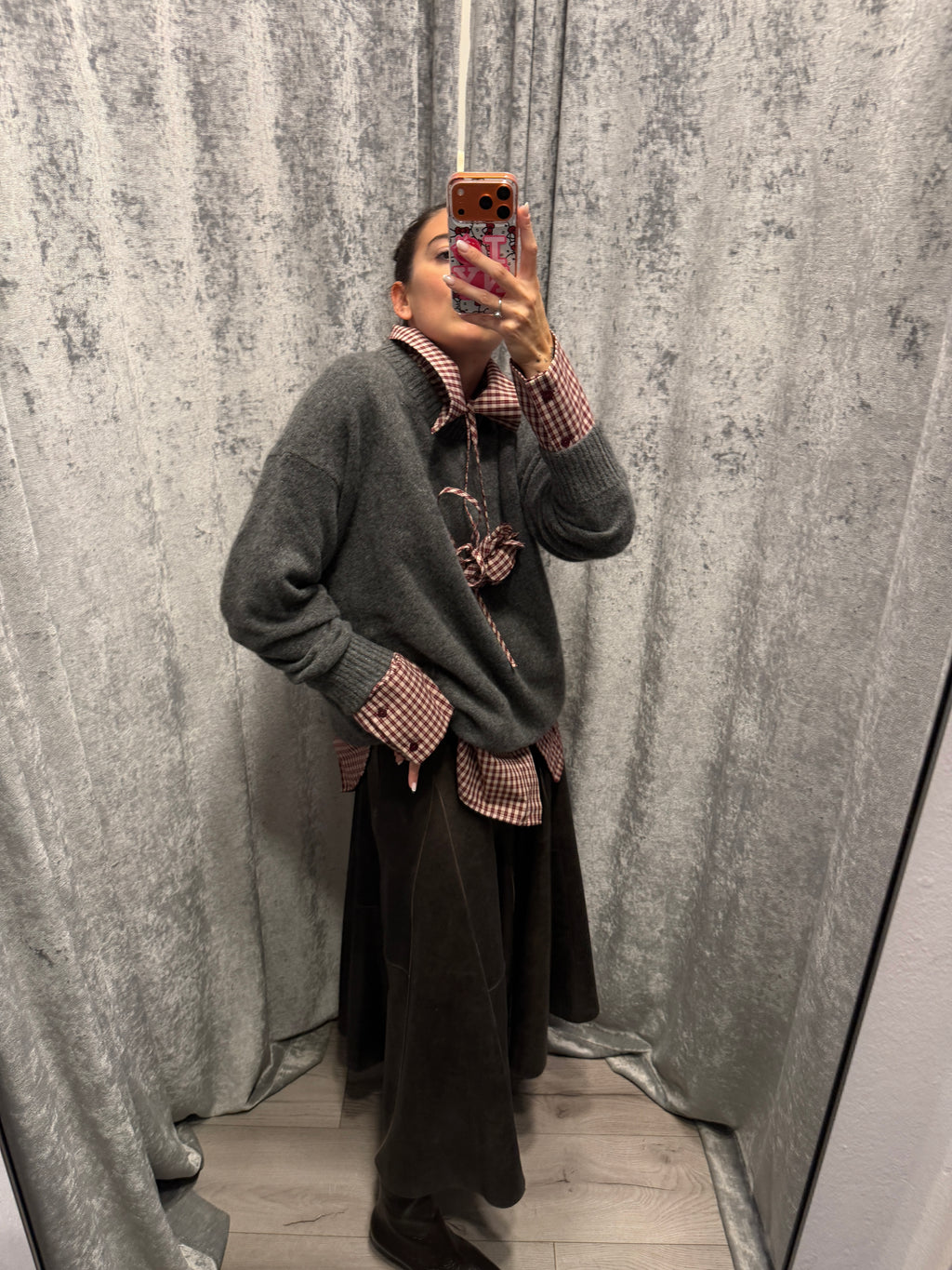 GONNA MIDI AMPIA IN PELLE
