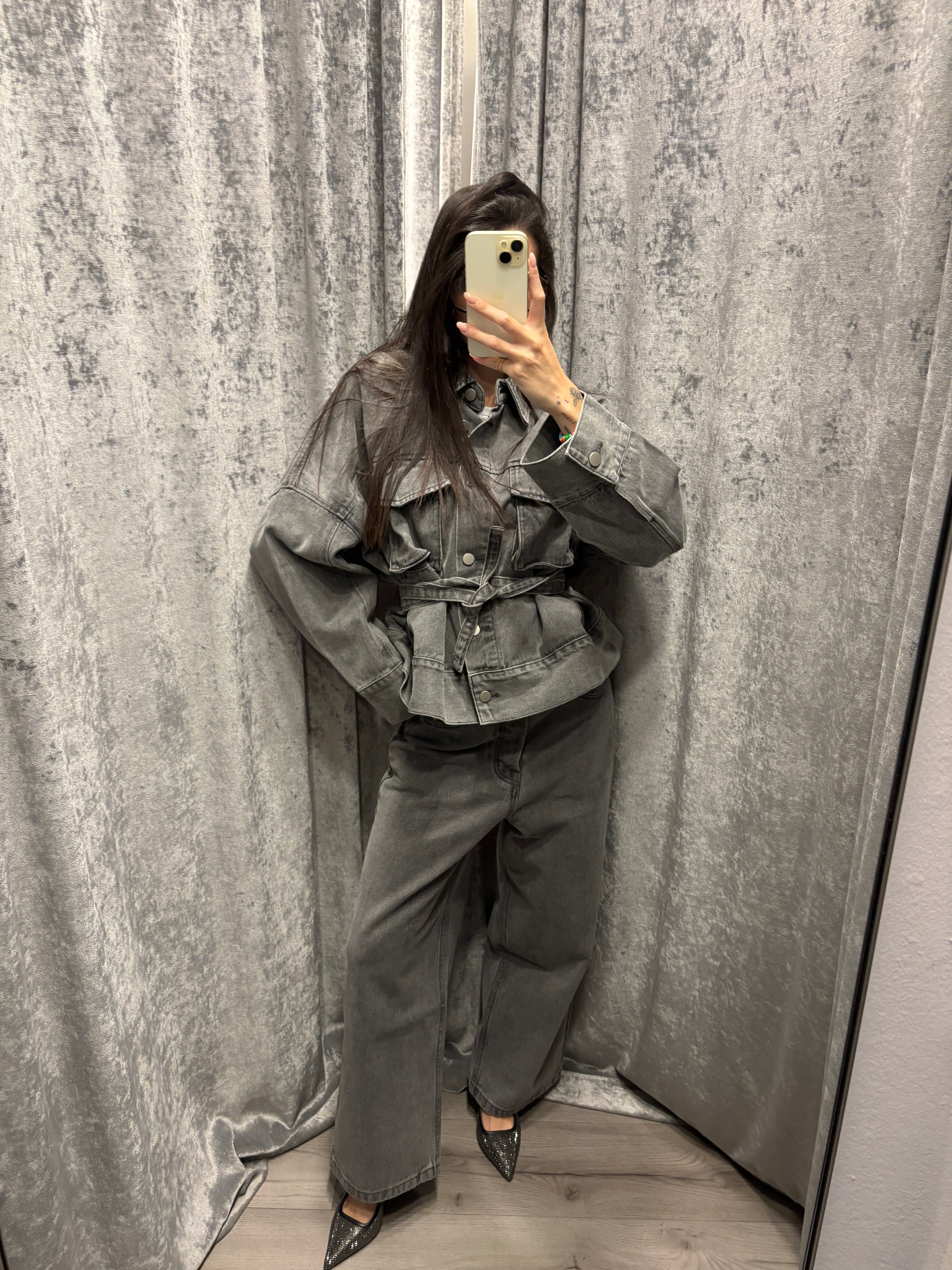 Overshirt denim grigio