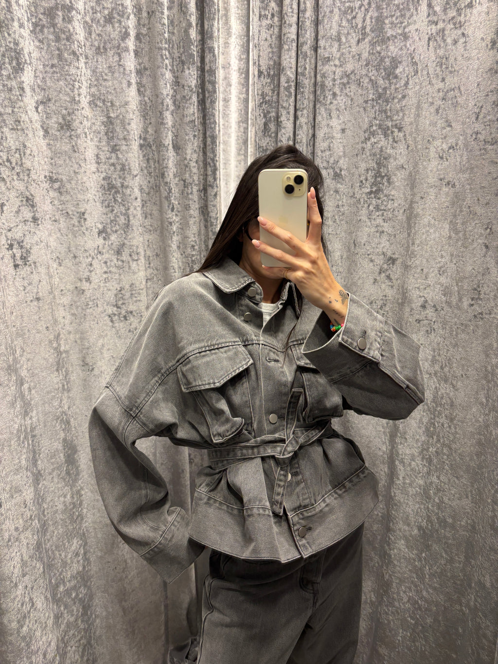 Overshirt denim grigio